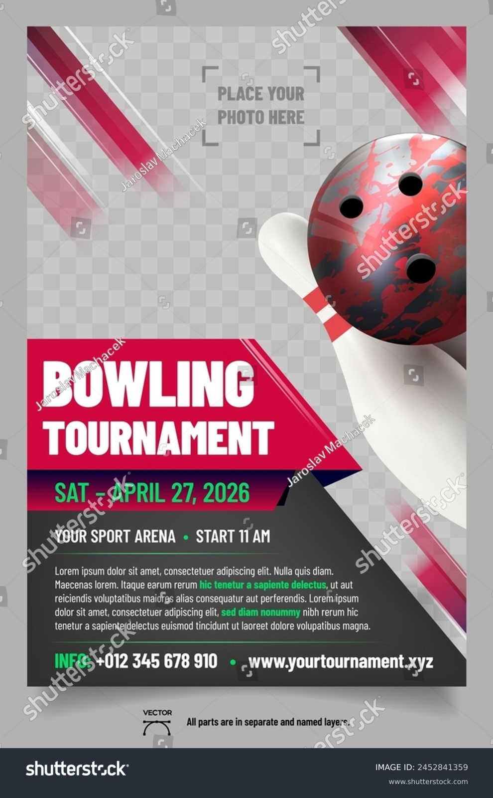1 Thousand Bowling Flyer Template Royalty Free Images Stock 