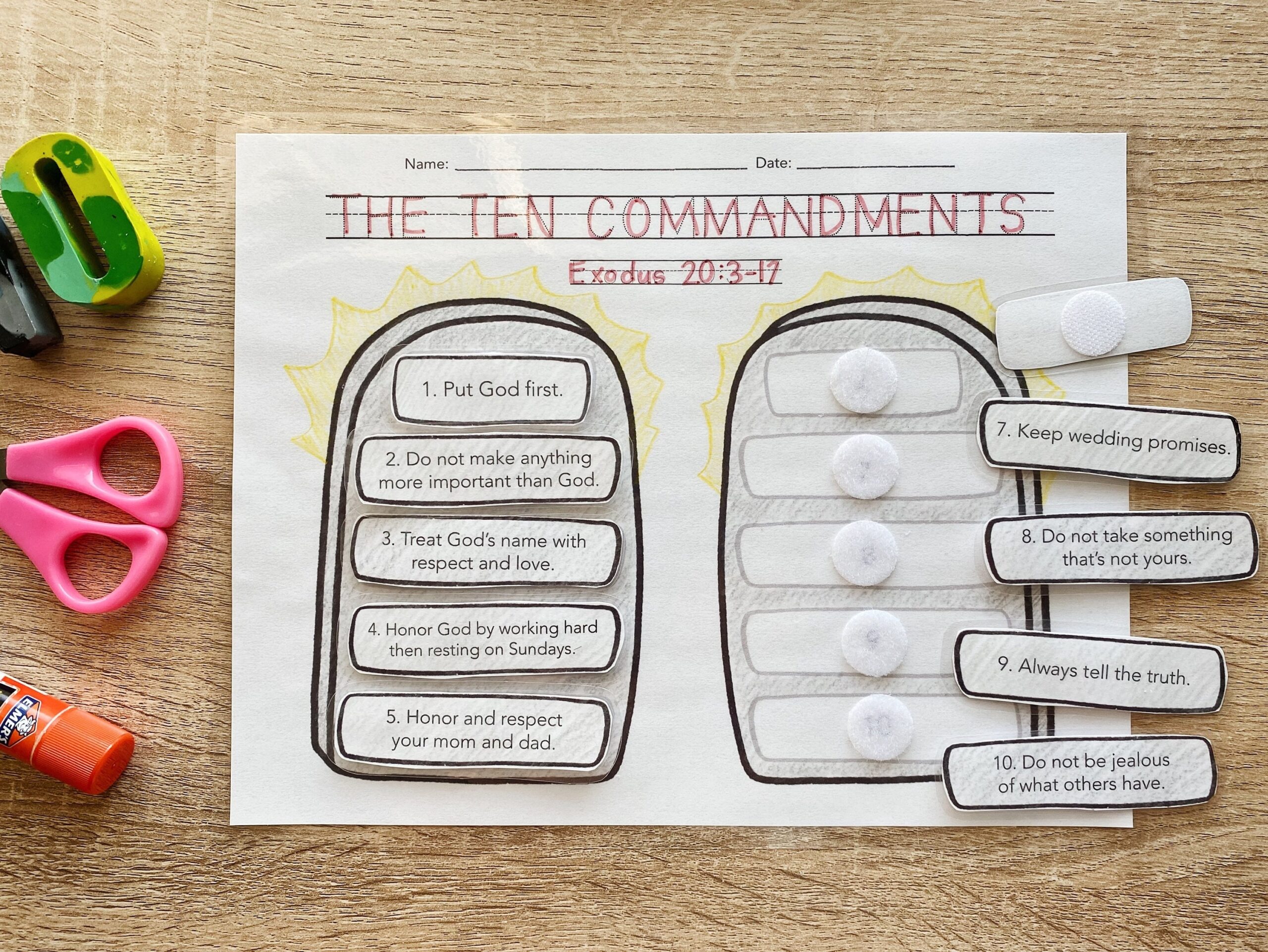 Printable Blank Ten Commandments Template