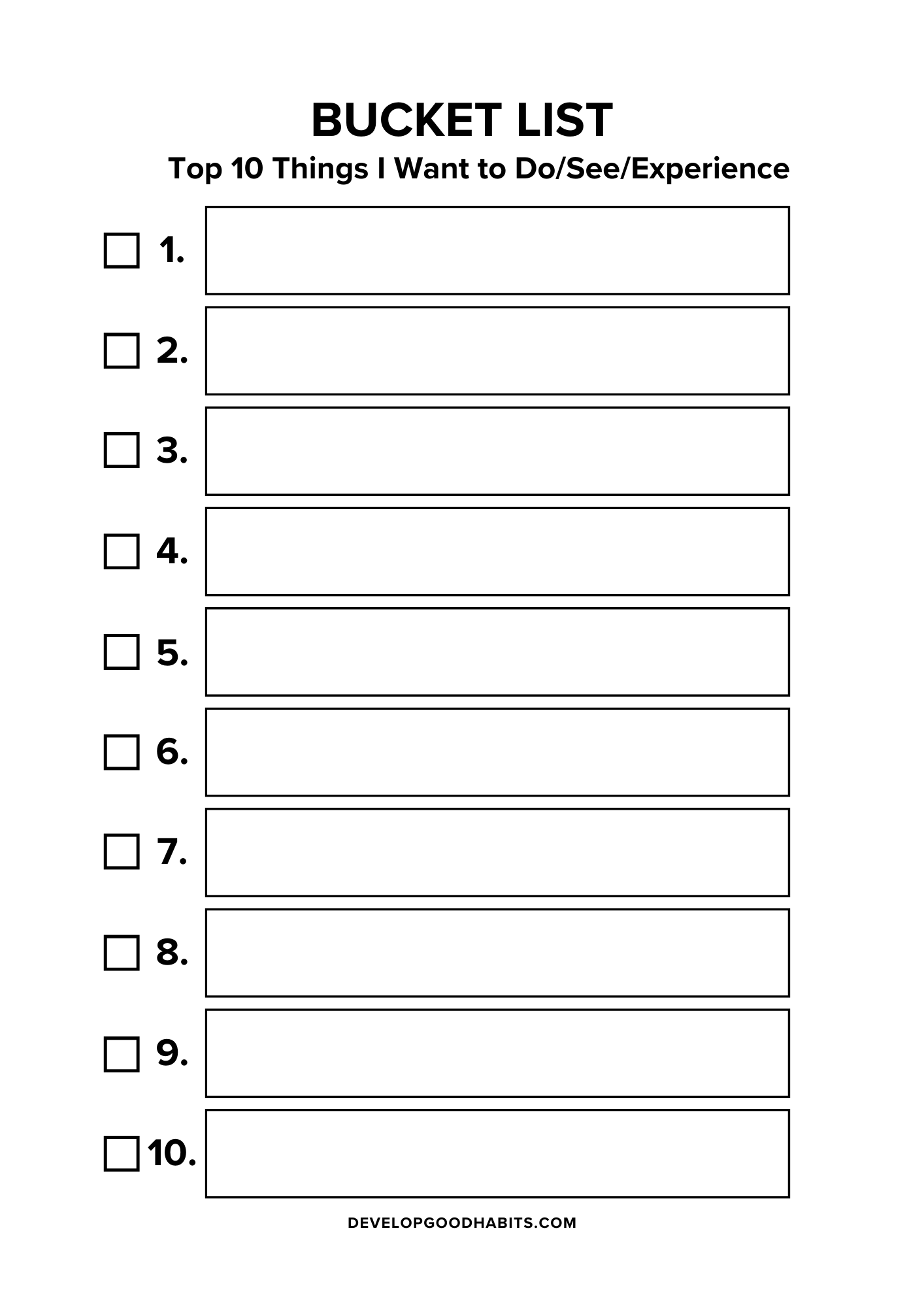15 Bucket List Templates And Worksheets For 2024 Happier Human