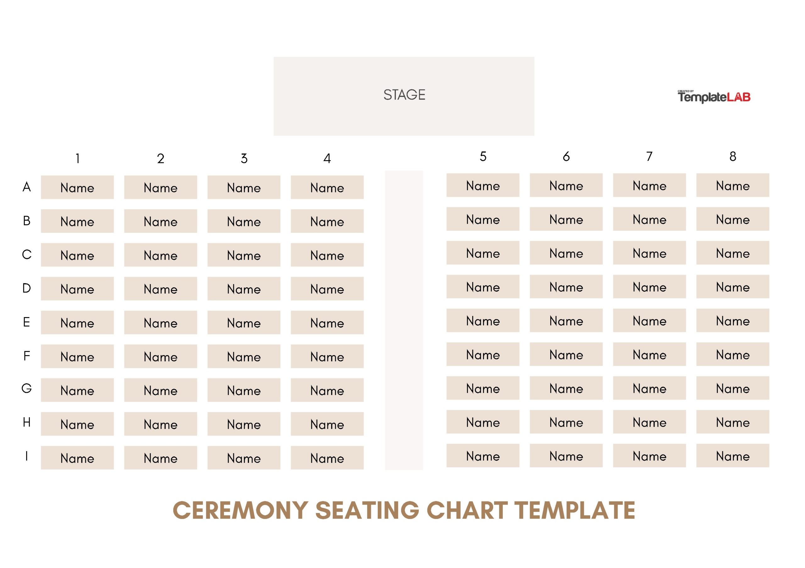 Wedding Ceremony Seating Chart Template