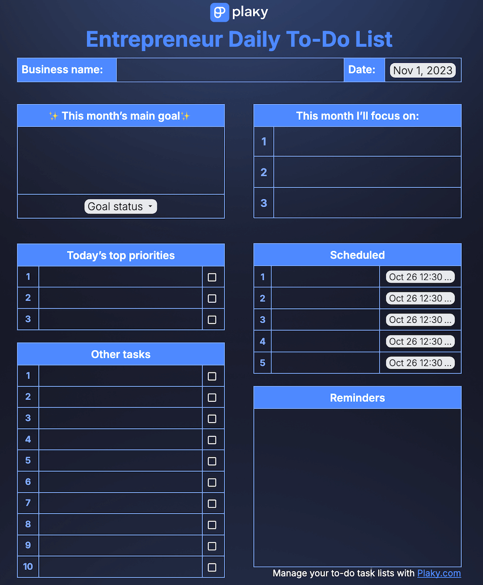 Word List Template
