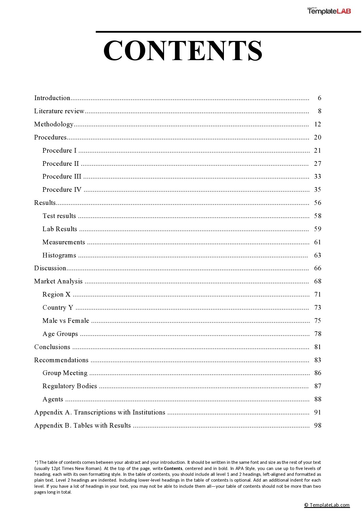 21 Table Of Contents Templates U0026 Examples Word PPT TemplateLab