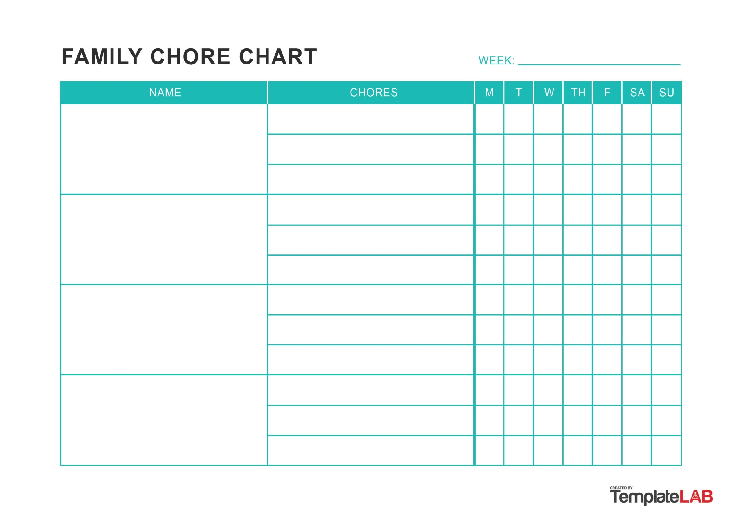 Chore List Template Printable