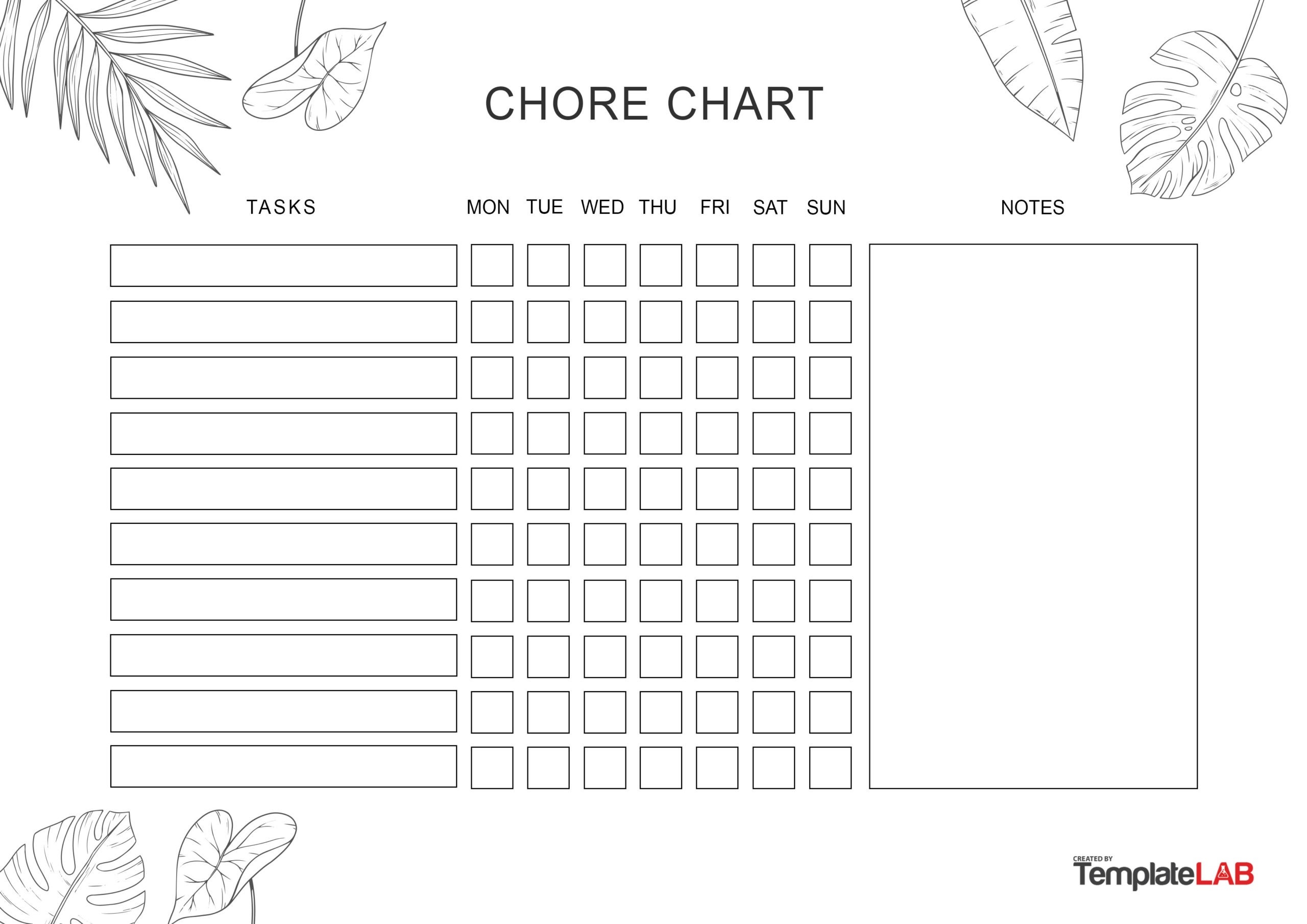 Free Printable Chores Template