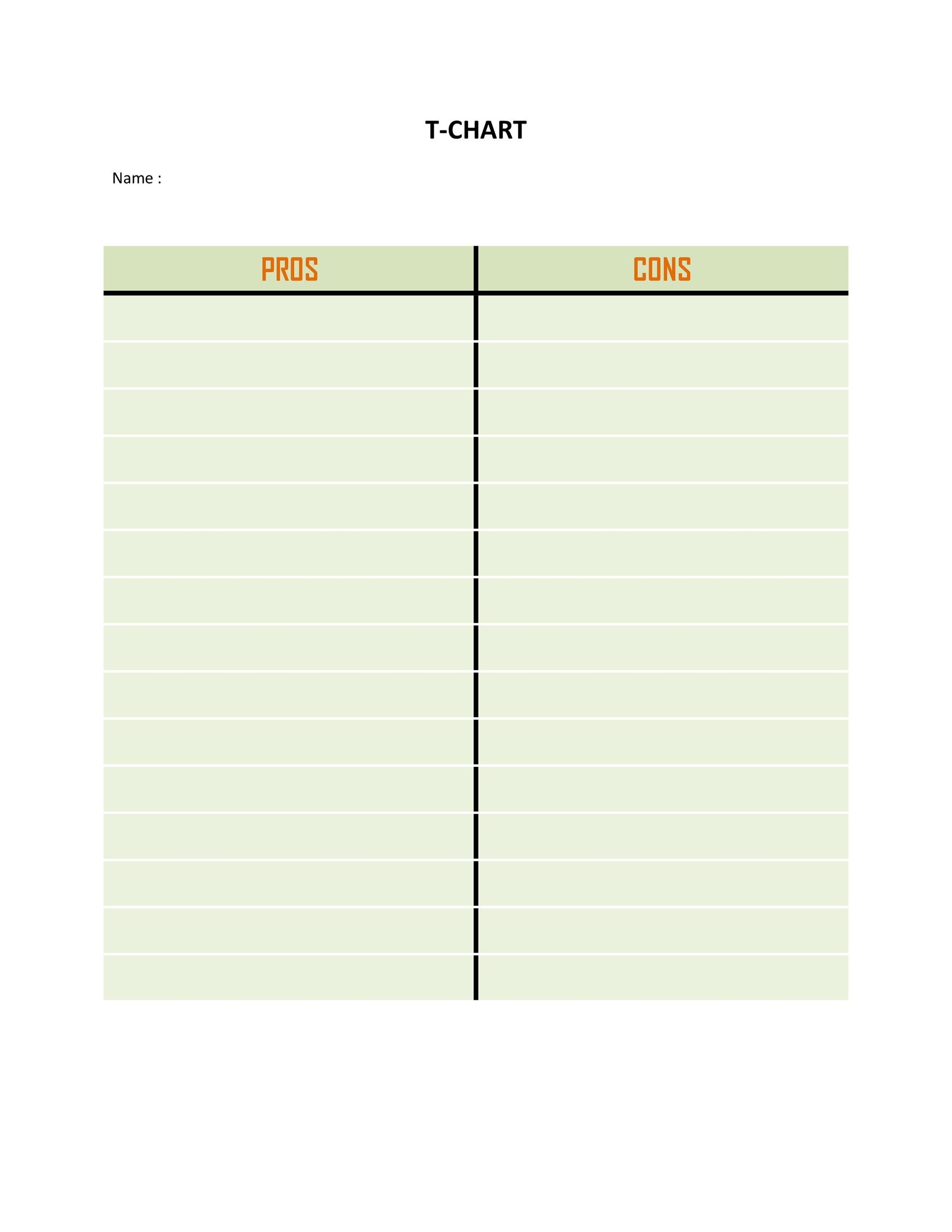 27 Printable Pros And Cons Lists Charts Templates TemplateLab