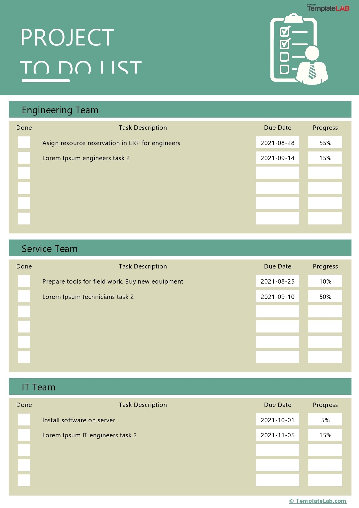 Check Off List Template Word
