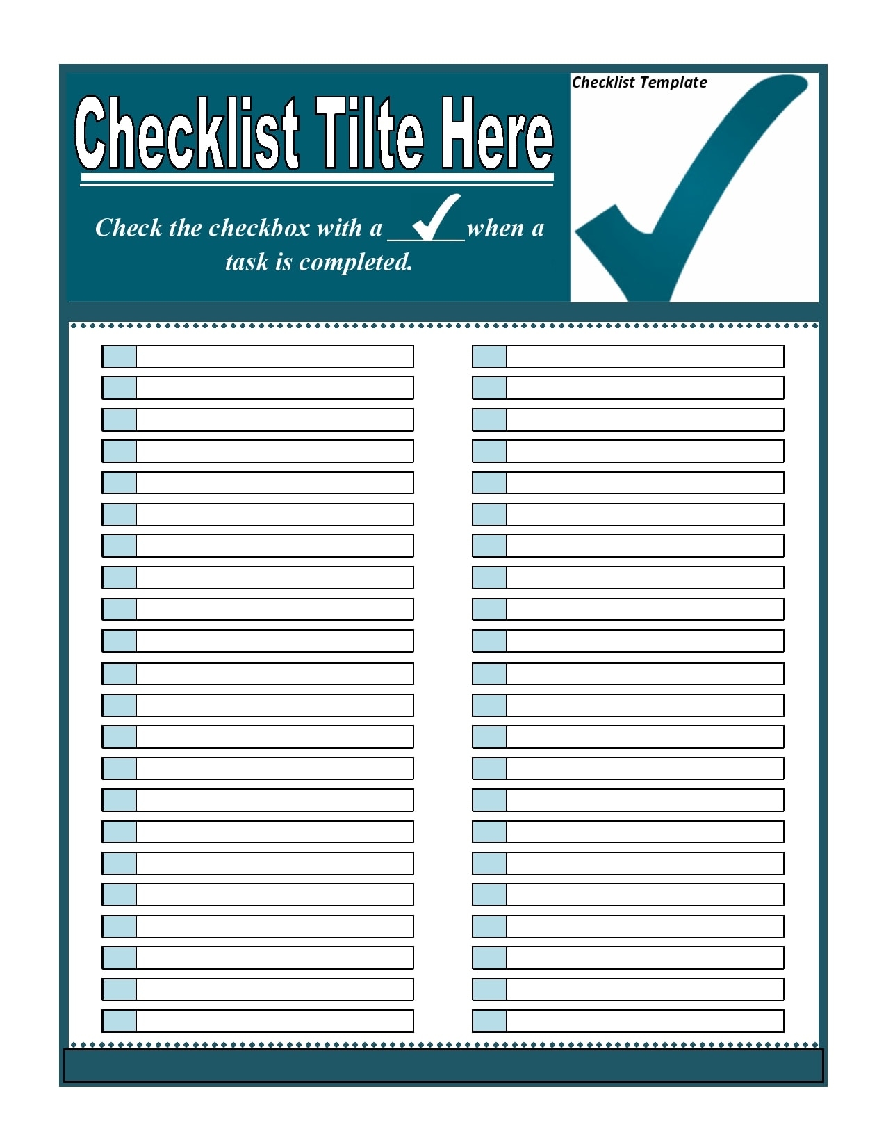 30 Free Checklist Templates Word Excel PrintableTemplates