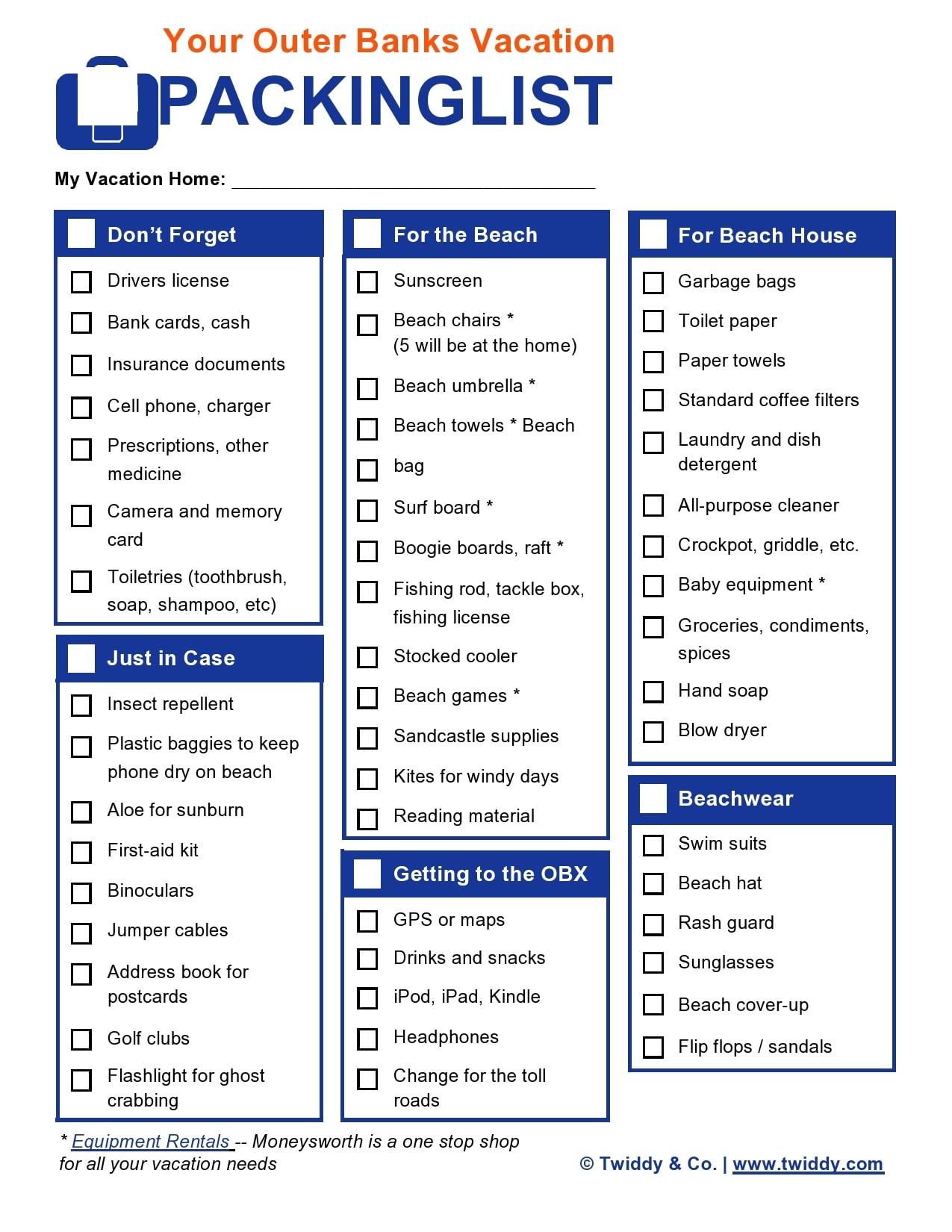 Packing List Template Word