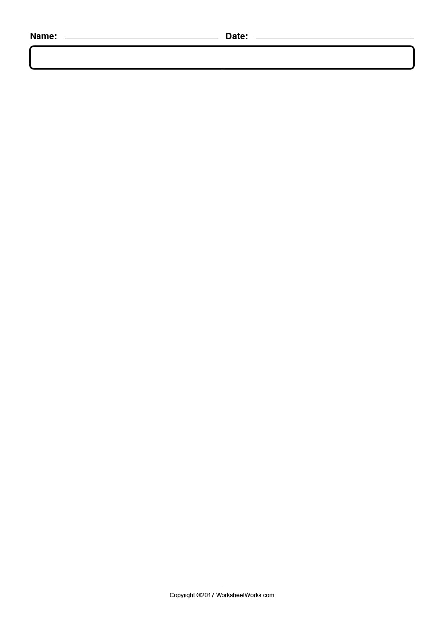 T Chart Template Word