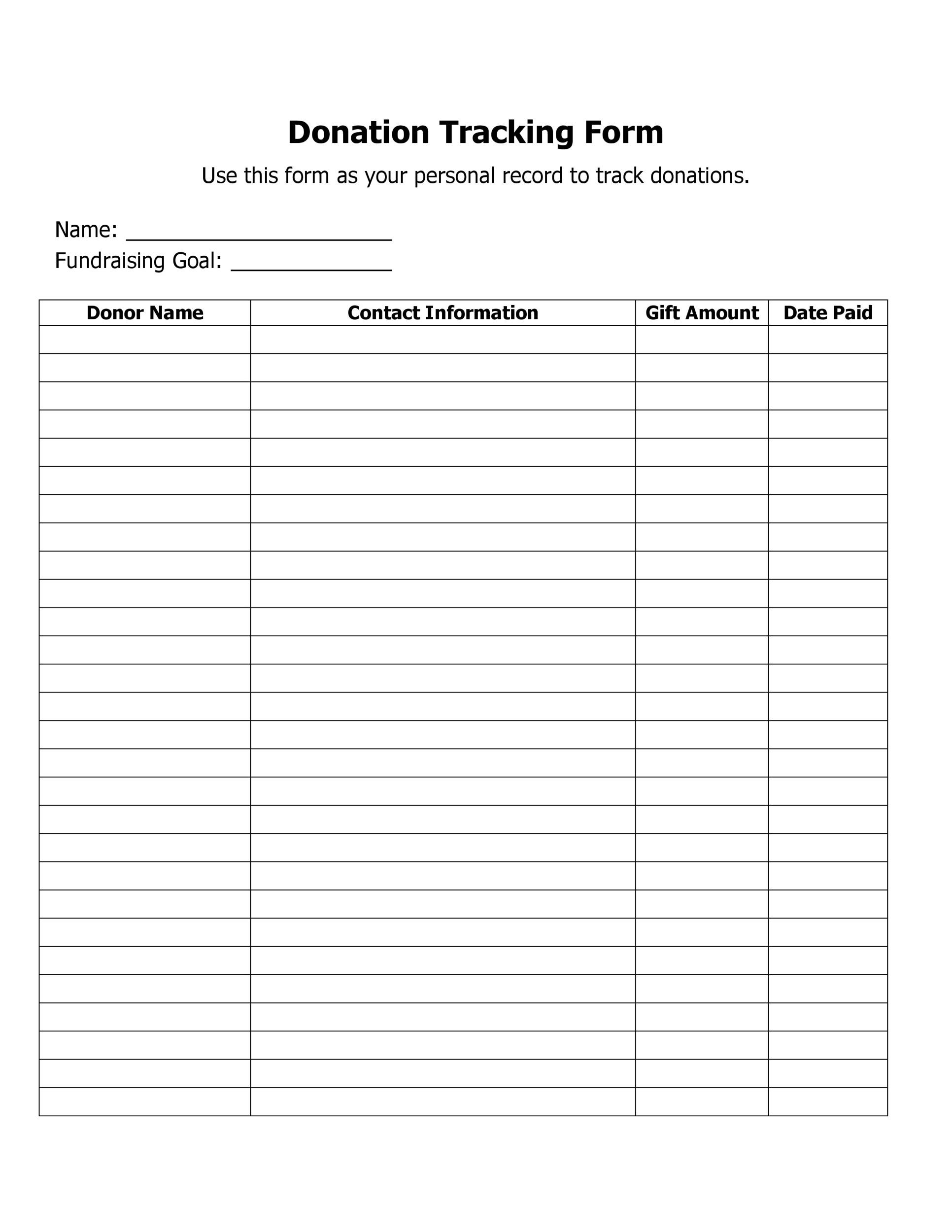Donation List Template