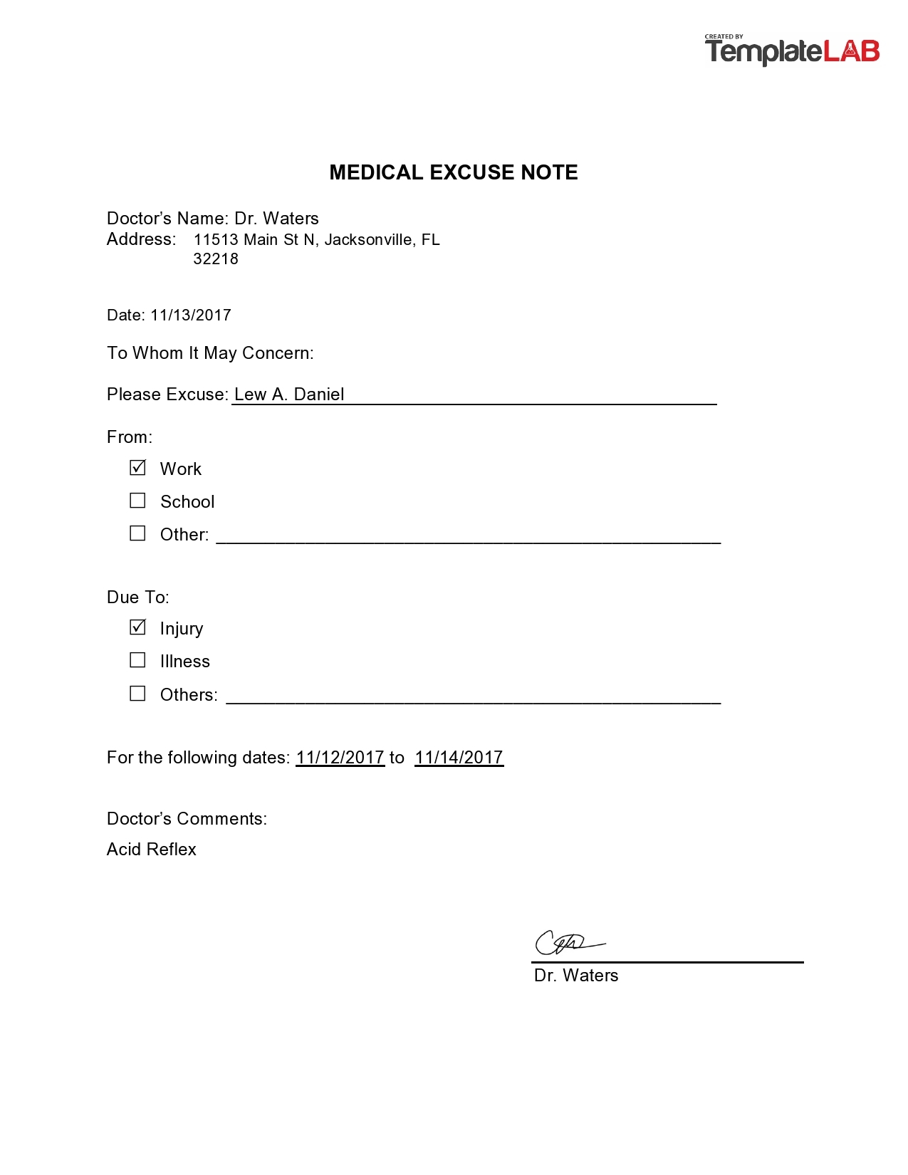 Doctor Slip Template