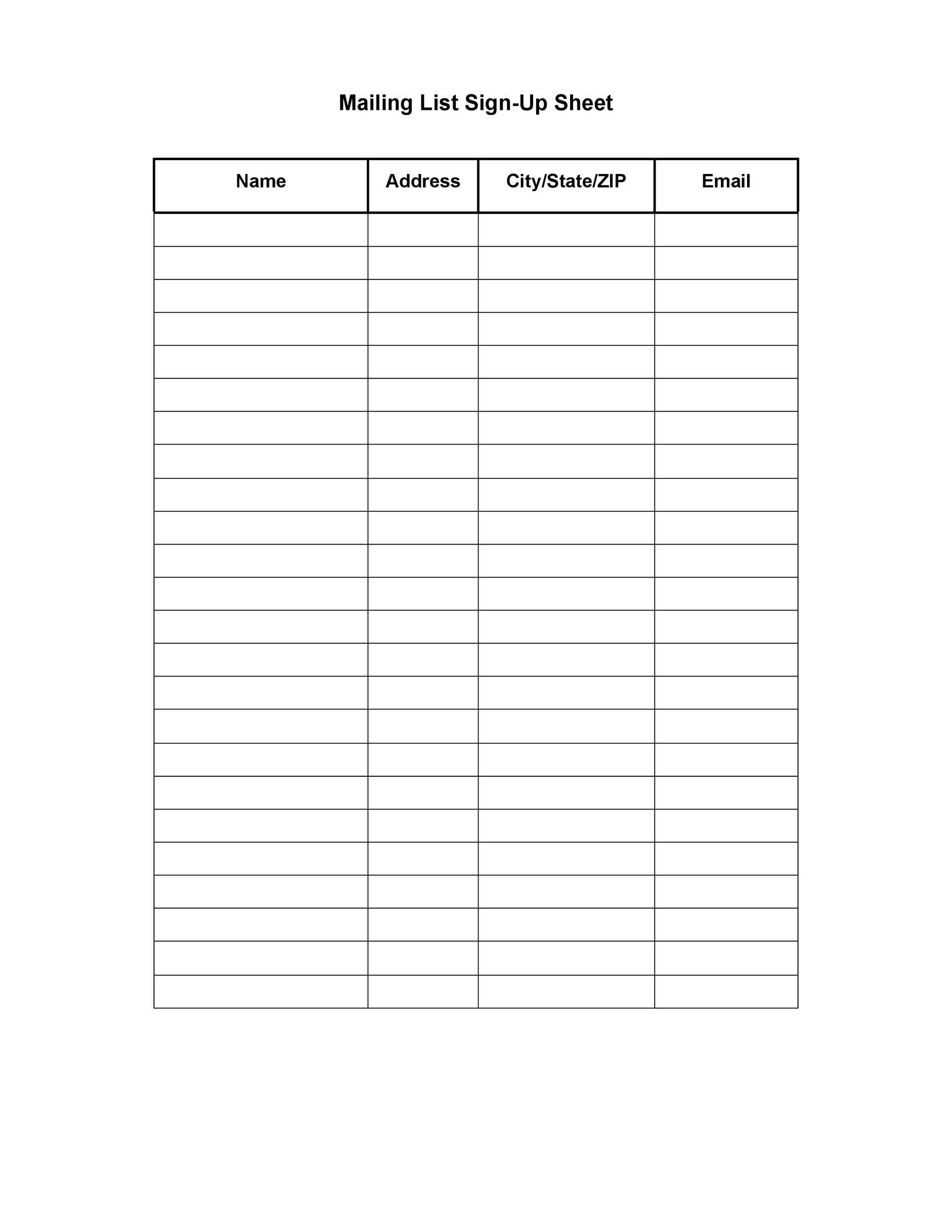 37 Free Email List Templates PDF MS Word U0026 Excel TemplateLab