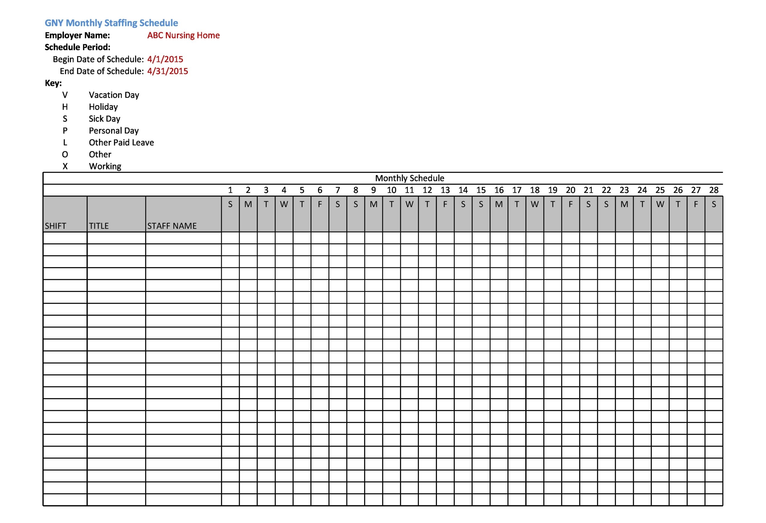 37 Free Employee Schedule Templates Excel Word PDF 