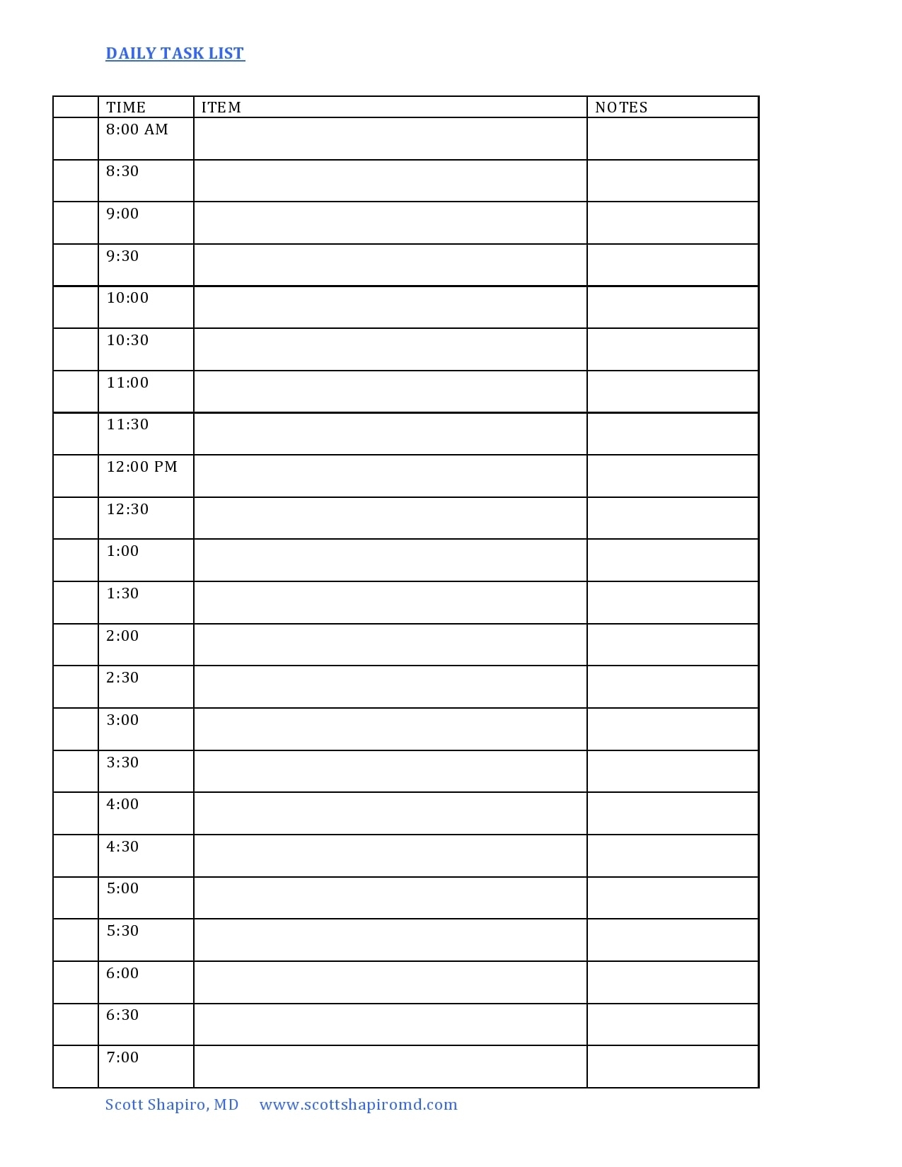40 Free Task List Templates Daily Weekly Monthly 