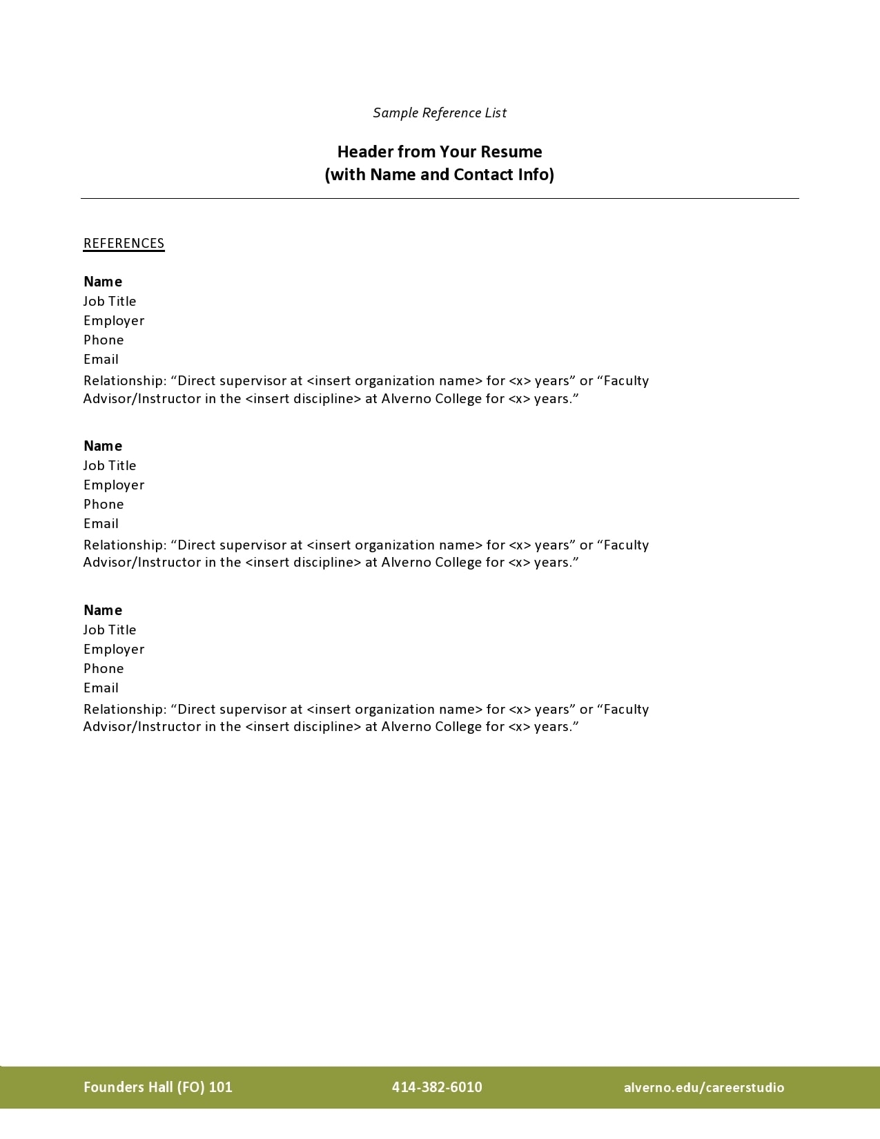 40 Professional Reference List Templates 100 Free 