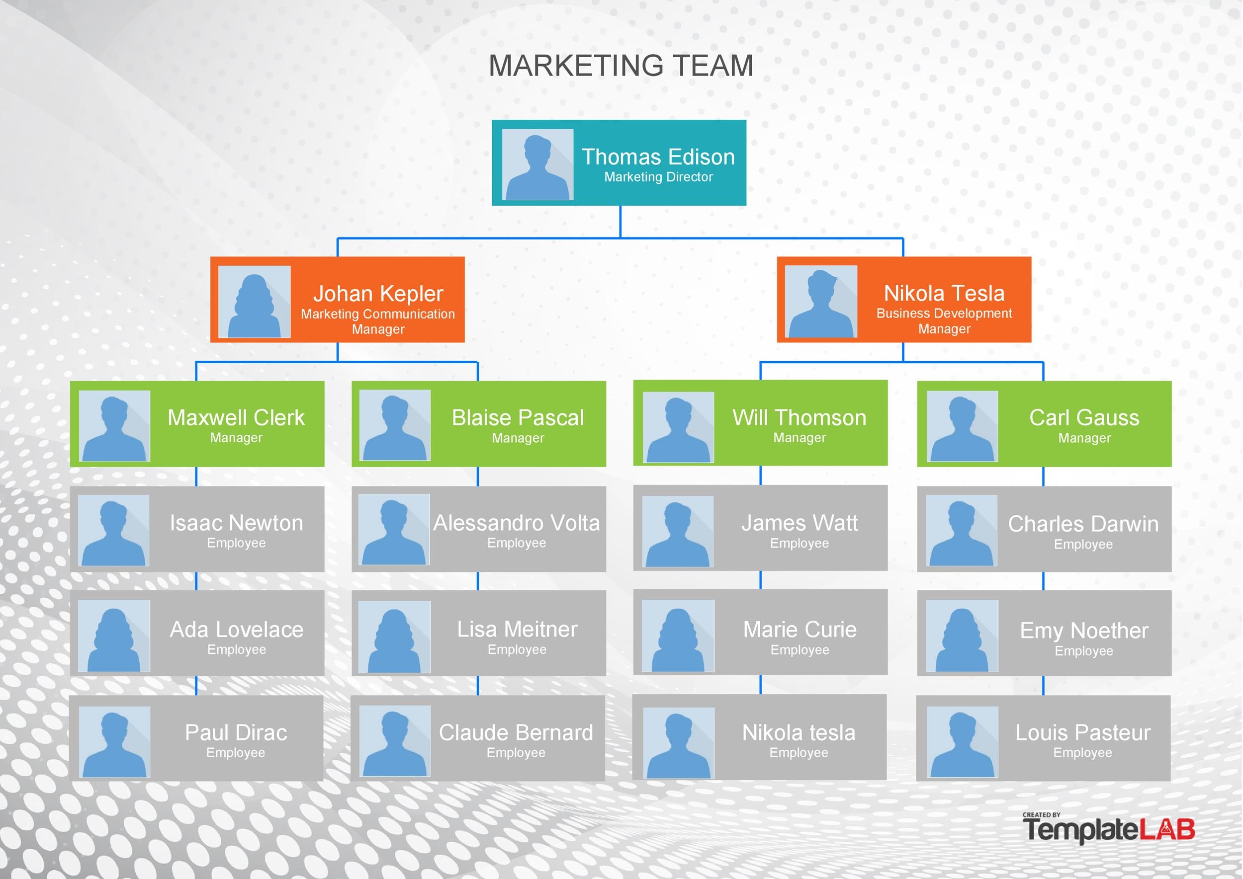 Organizational Chart Ppt Template Free Download