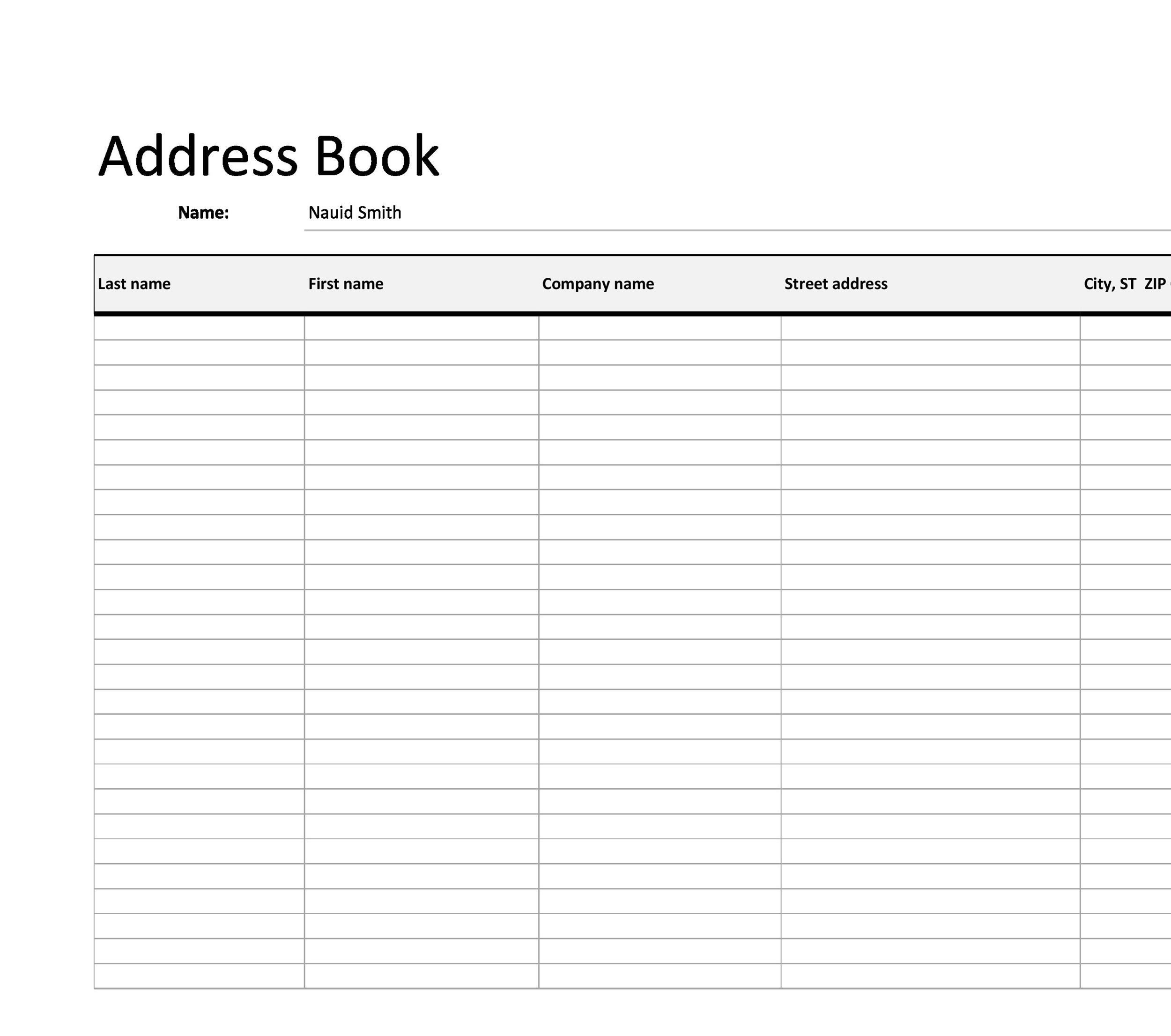 Telephone List Template