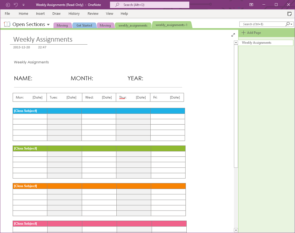 Onenote Todo List Template