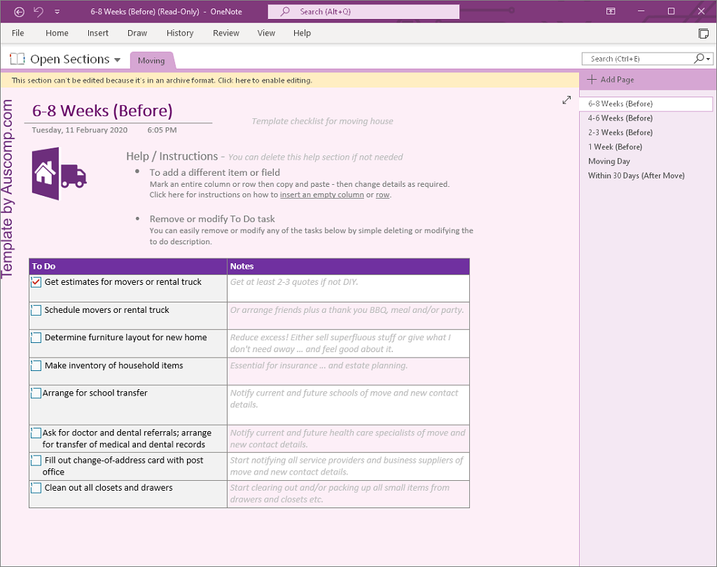 Onenote Templates To Do List