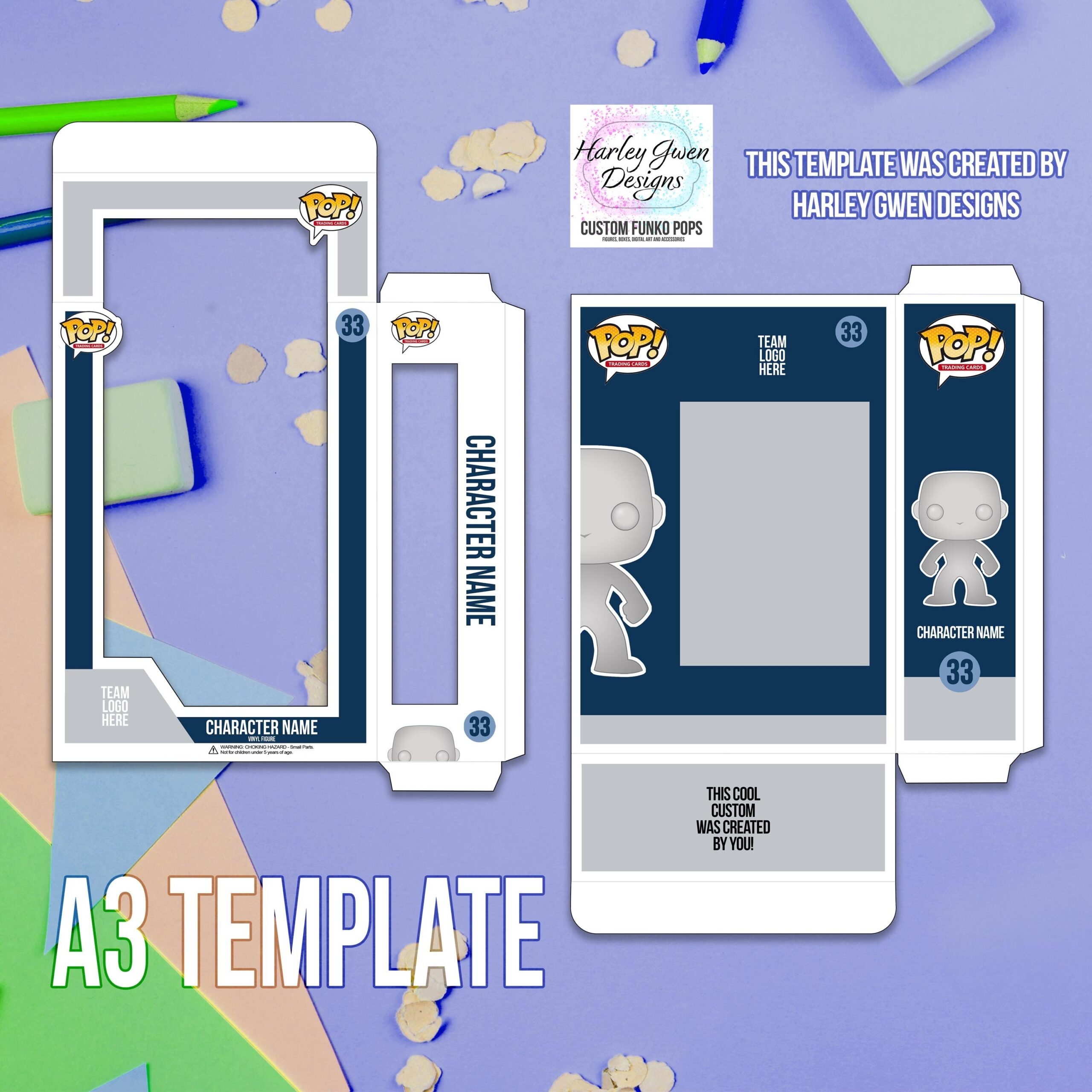 Printable Blank Funko Pop Box Template