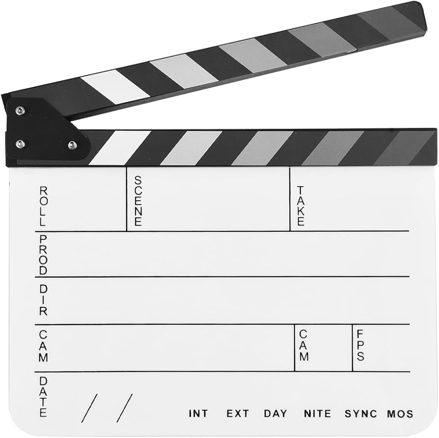 Acrylic Clapperboard Film Clapboard Movie Director s Slate Cut Action Scene Clapper Board Film Slate Dry Erase