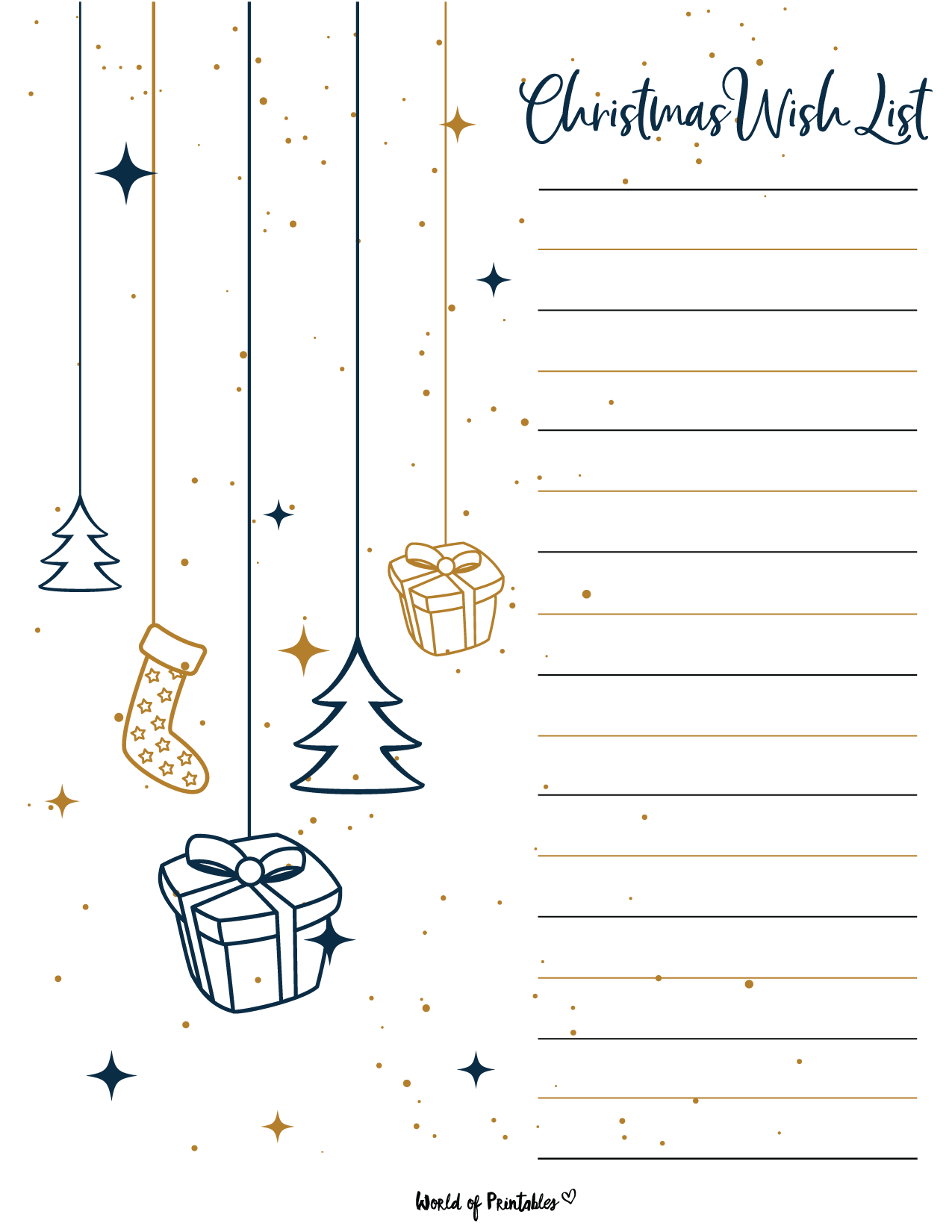 Christmas List Template Aesthetic