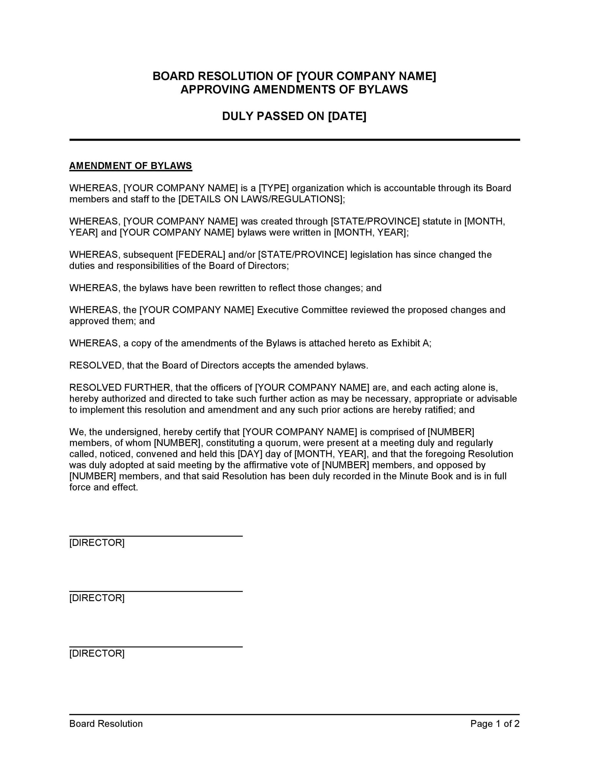 All Board Of Directors Templates in Word Excel PDF Bizkit