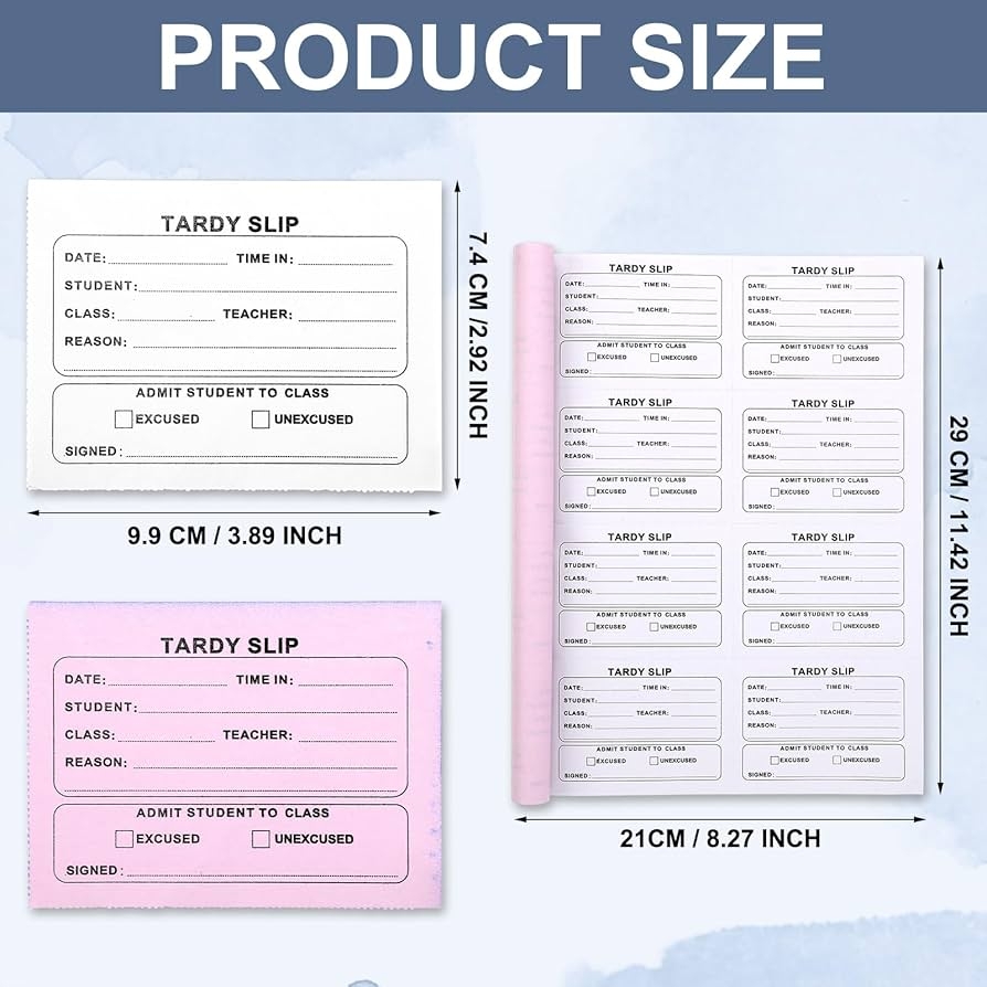 Amazon Engrowtic 400 Pcs Tardy Slip Book With Carbonless Duplicates Tardy Slips Per Book Easy Removal Tear Carbonless Form Register Copy 