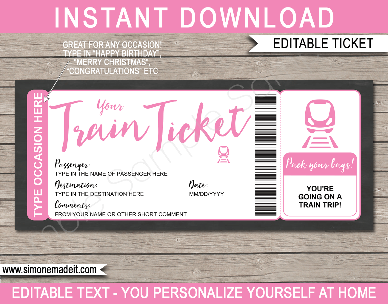 Train Ticket Template Free Printable