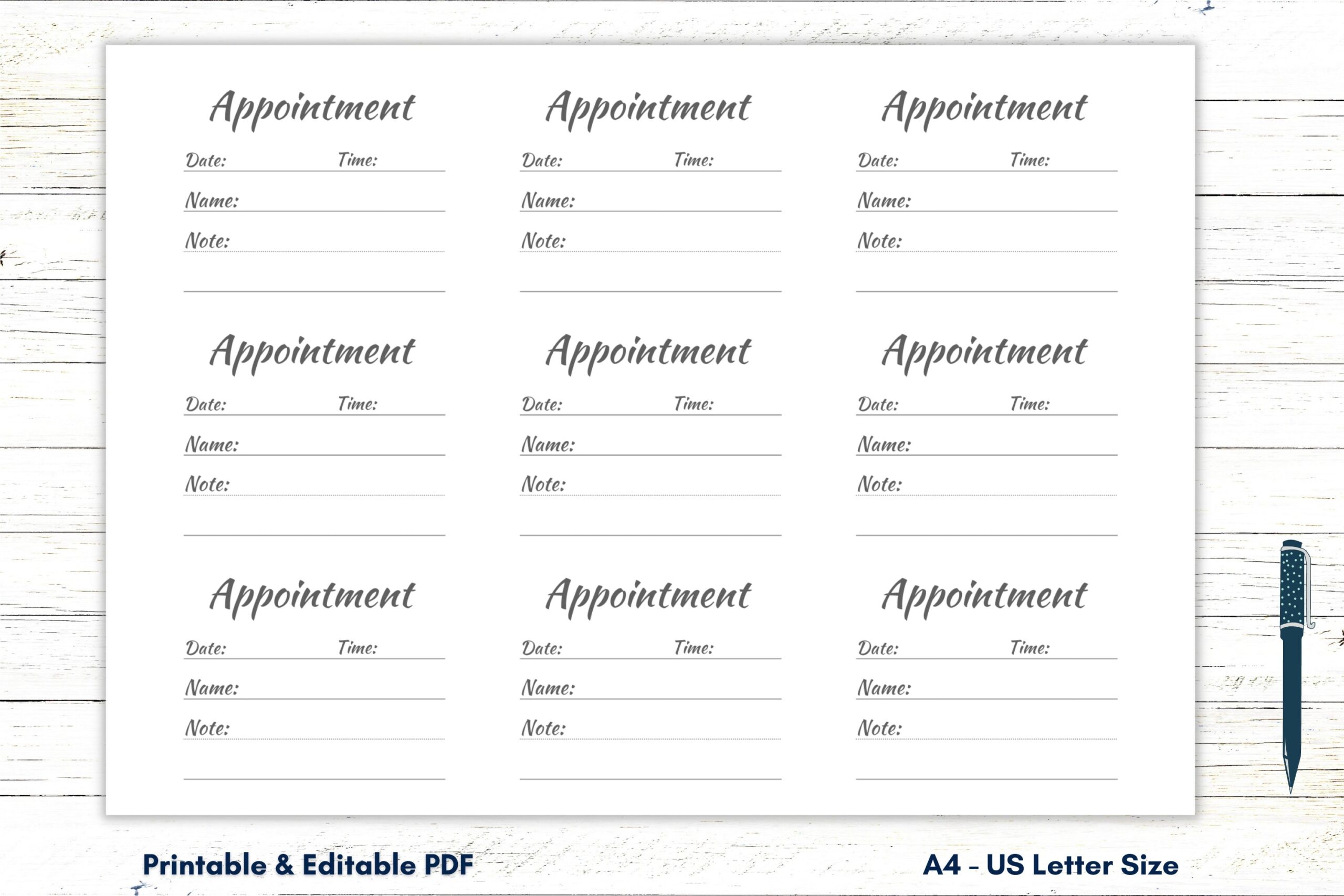 Appointment Slips Template