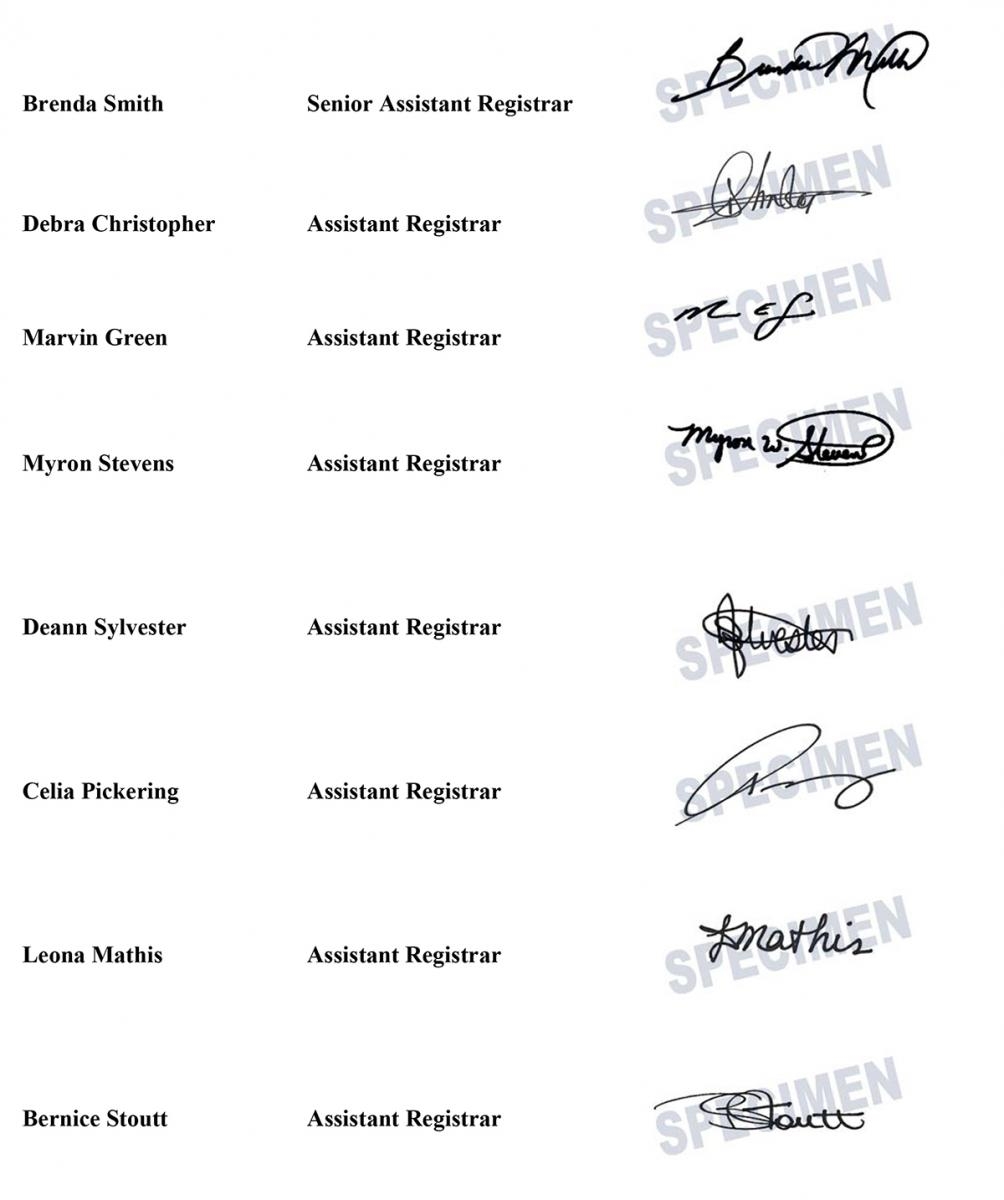 Authorised Signatories At The Registry Of Corporate Affairs British Virgin Islands Financial Services Commission