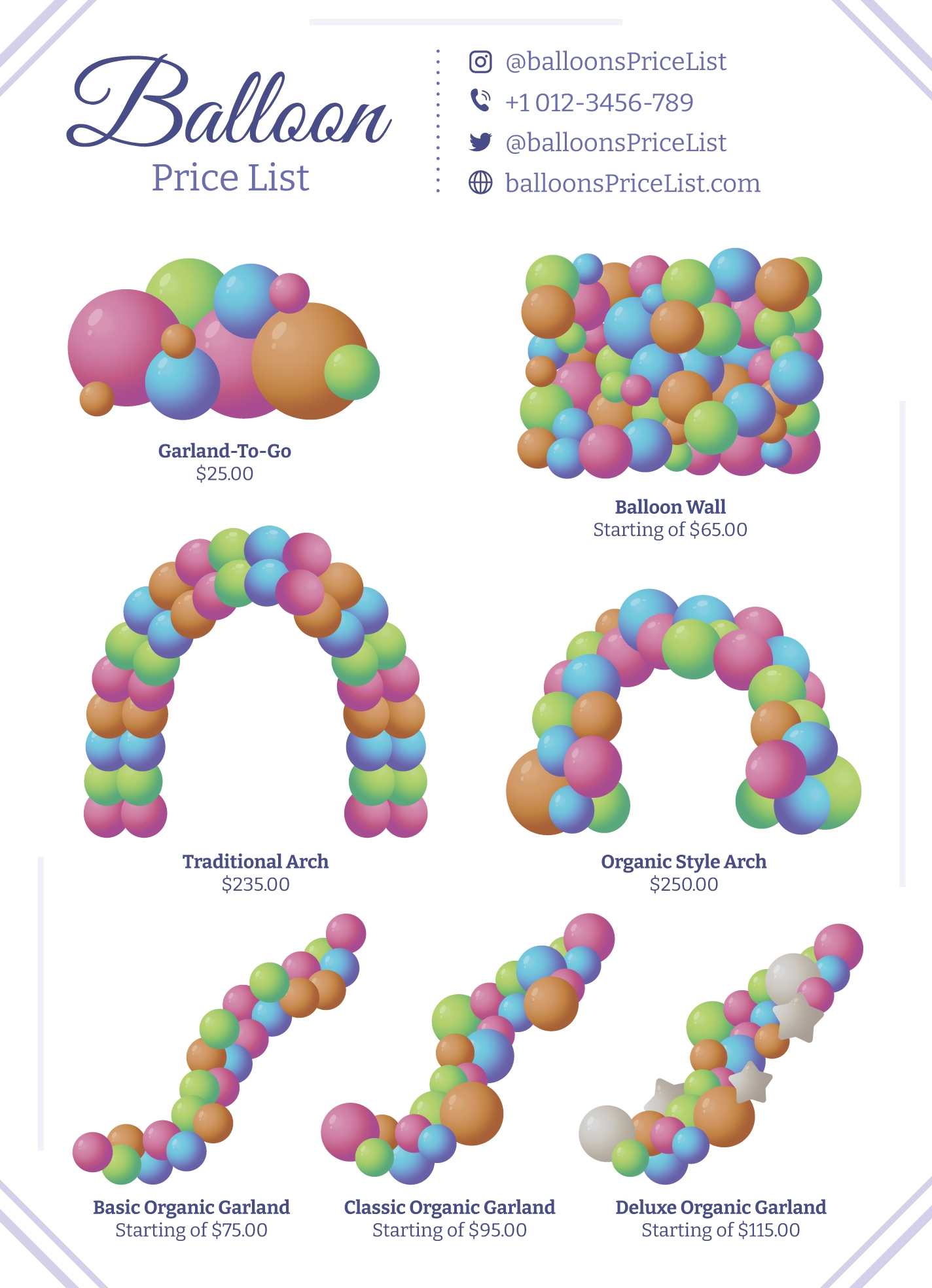 Balloon Price List Free Google Docs Template Gdoc io