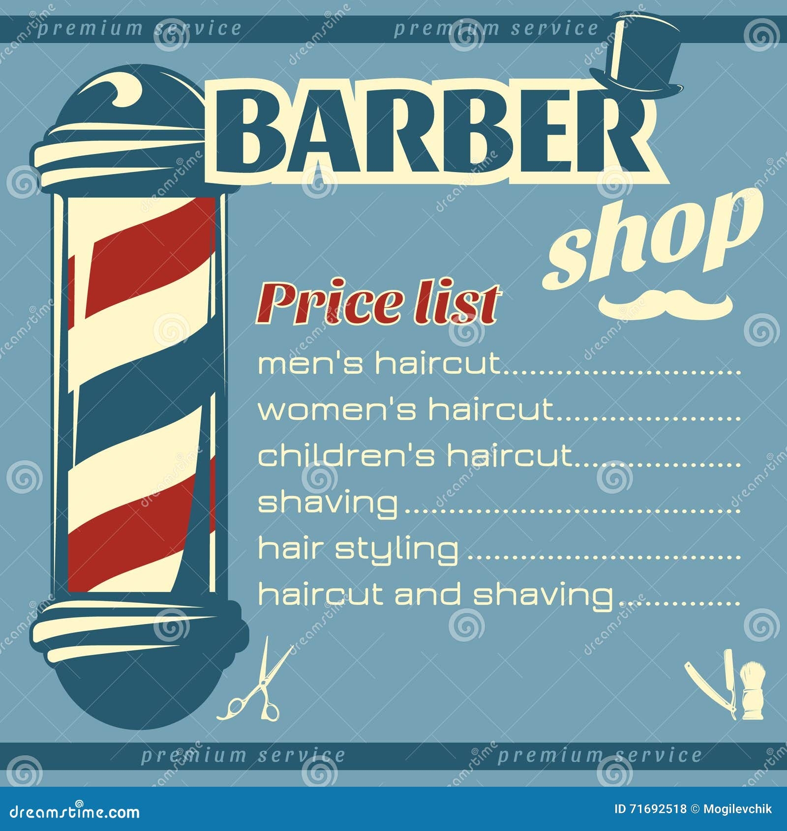 Barber Shop Price List Template