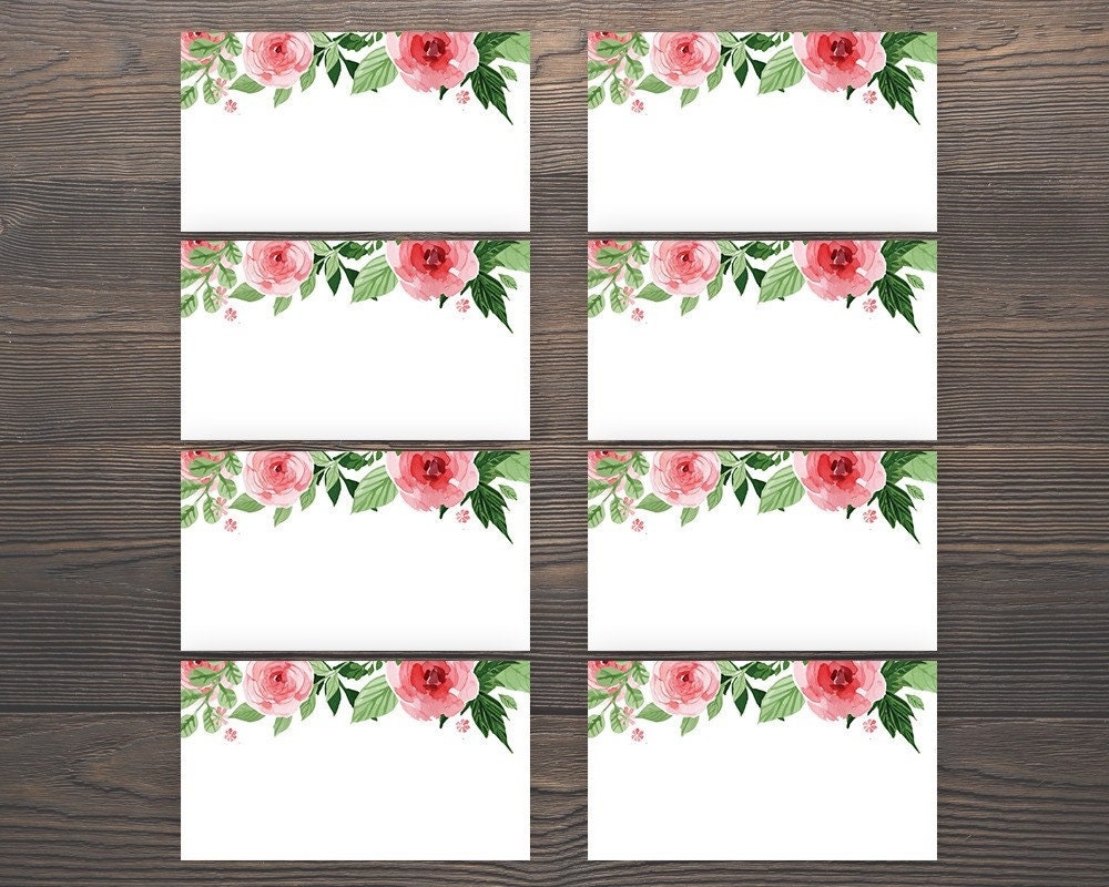 Blank Name Tag Template Floral Name Tags Floral Wedding Printable Pdf Instant Download Wedding Table Decorations J003 Etsy Australia