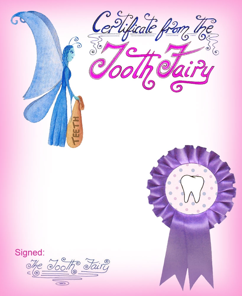Blank Pink Tooth Fairy Certificate Rooftop Post Printables