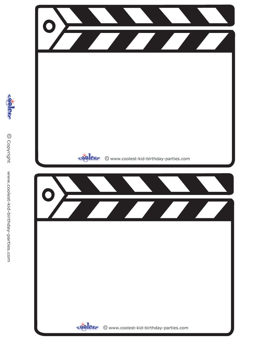 Free Printable Clapperboard Template