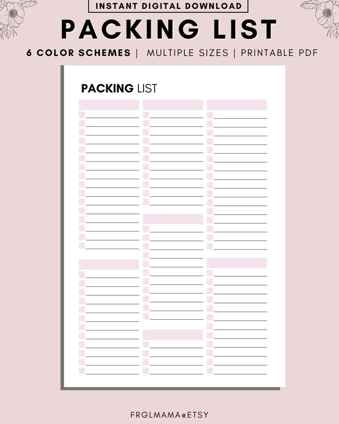 Blank Vacation Packing List Printable Packing List Template Worksheets Library