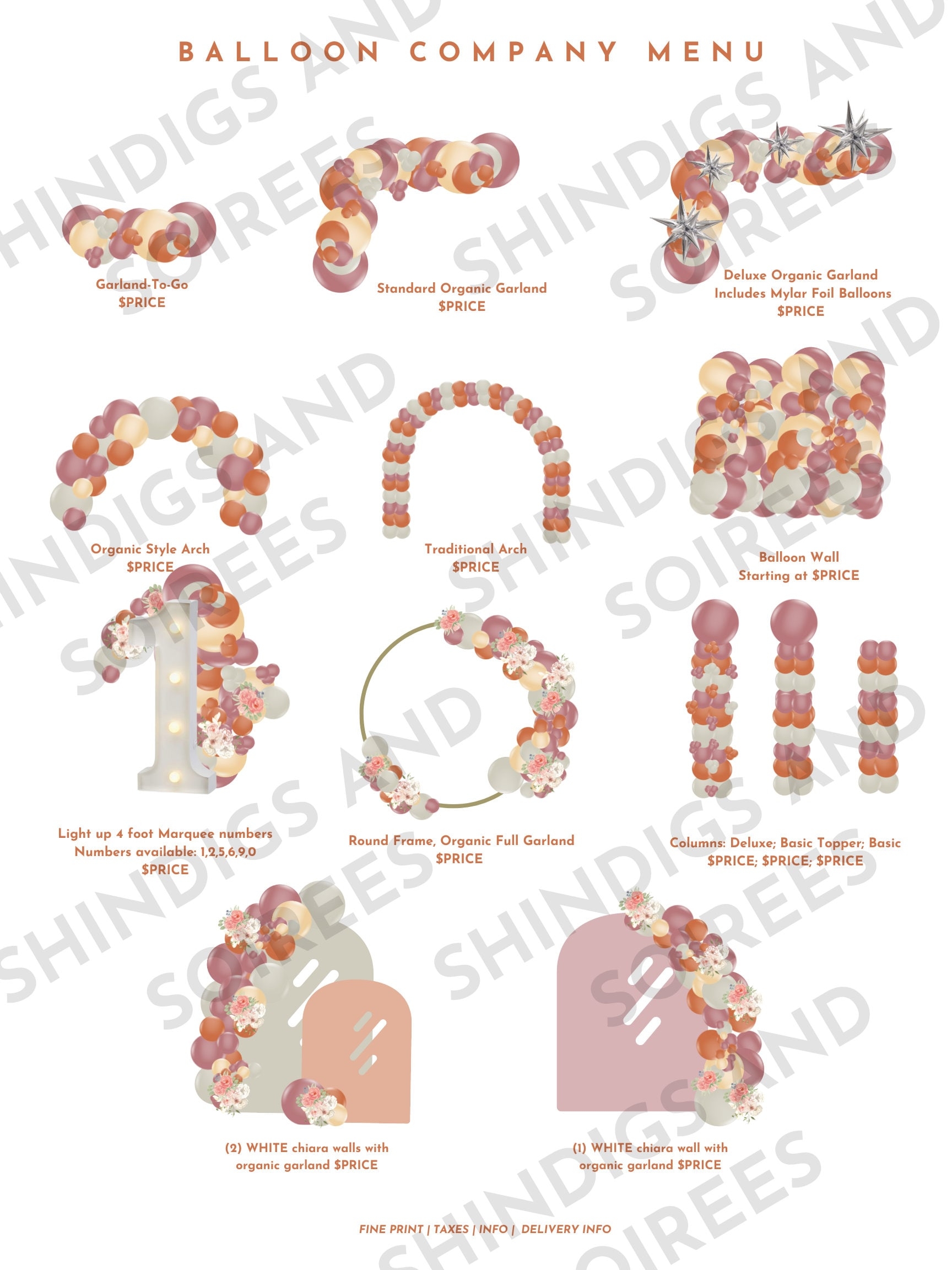 Balloon Price List Template