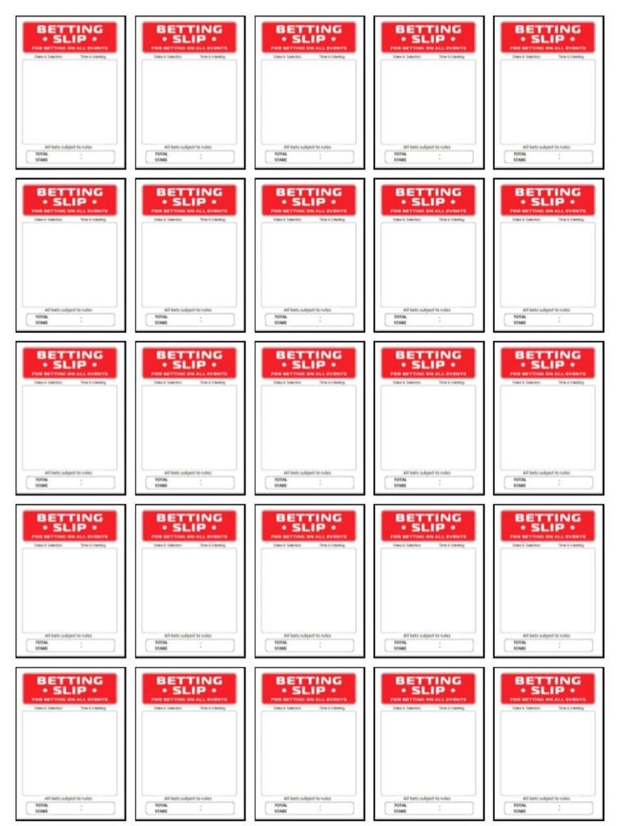BOOKIES BETTING SLIPS 25 X 5CM PREMIUM Rice Paper Cake Topper DECORATIONS D1