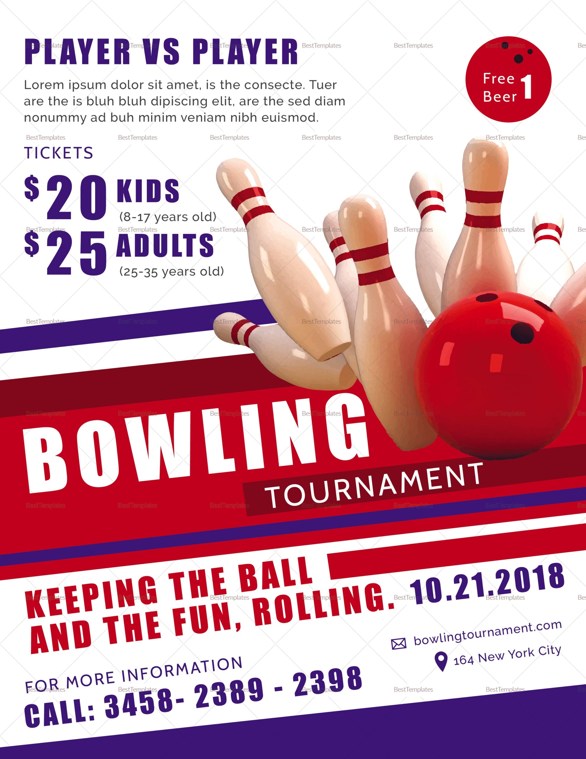 Free Printable Bowling Champsion Templates