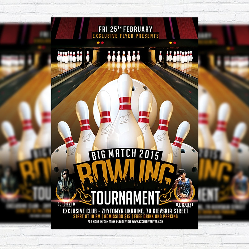 Bowling Tournament Premium PSD Flyer Template