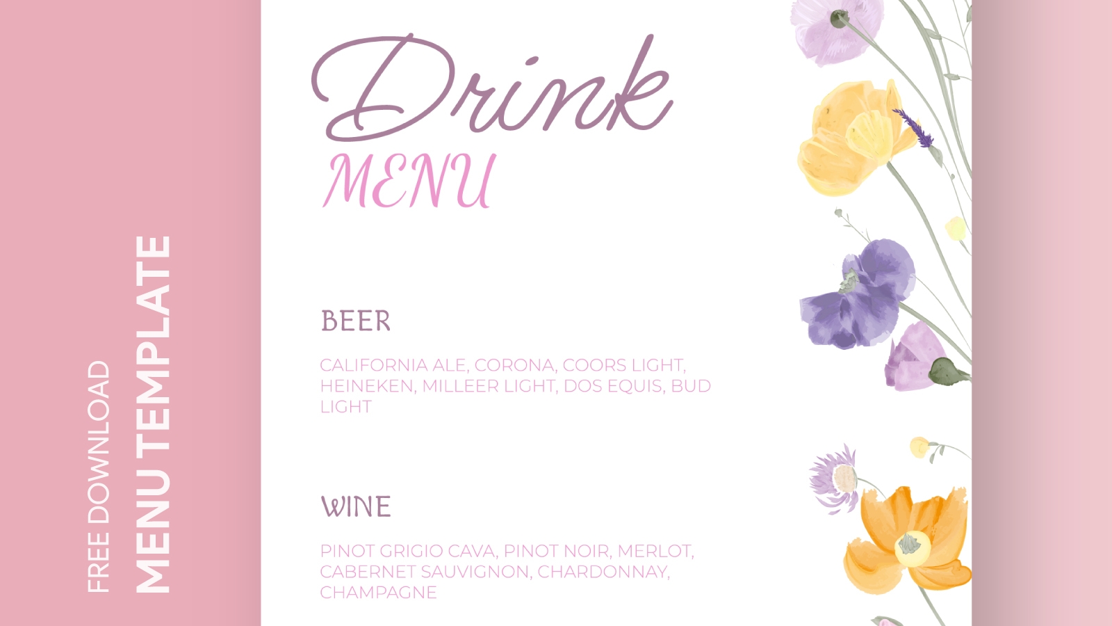 Bridal Shower Menu Free Google Docs Template Gdoc io