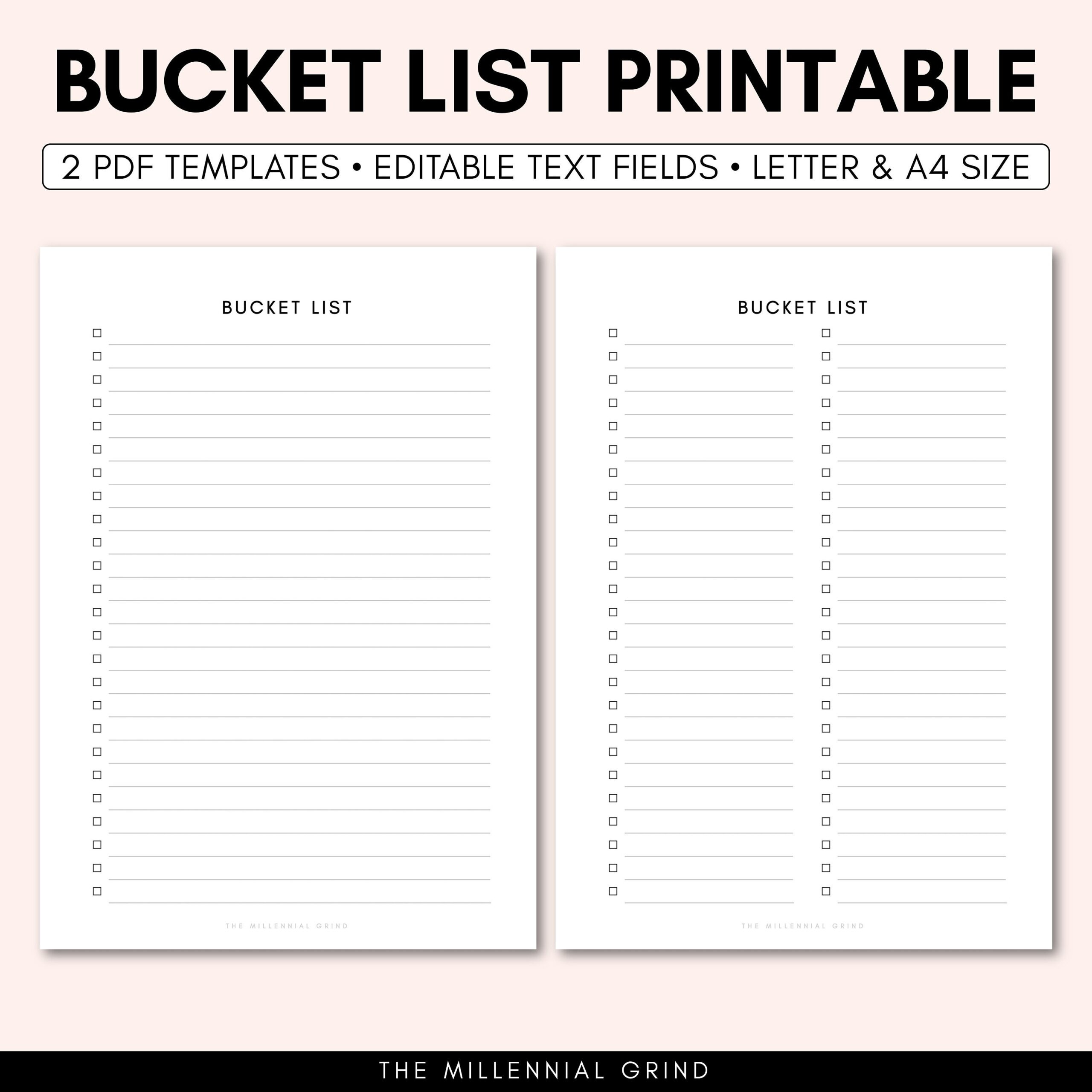 Bucket List Templates