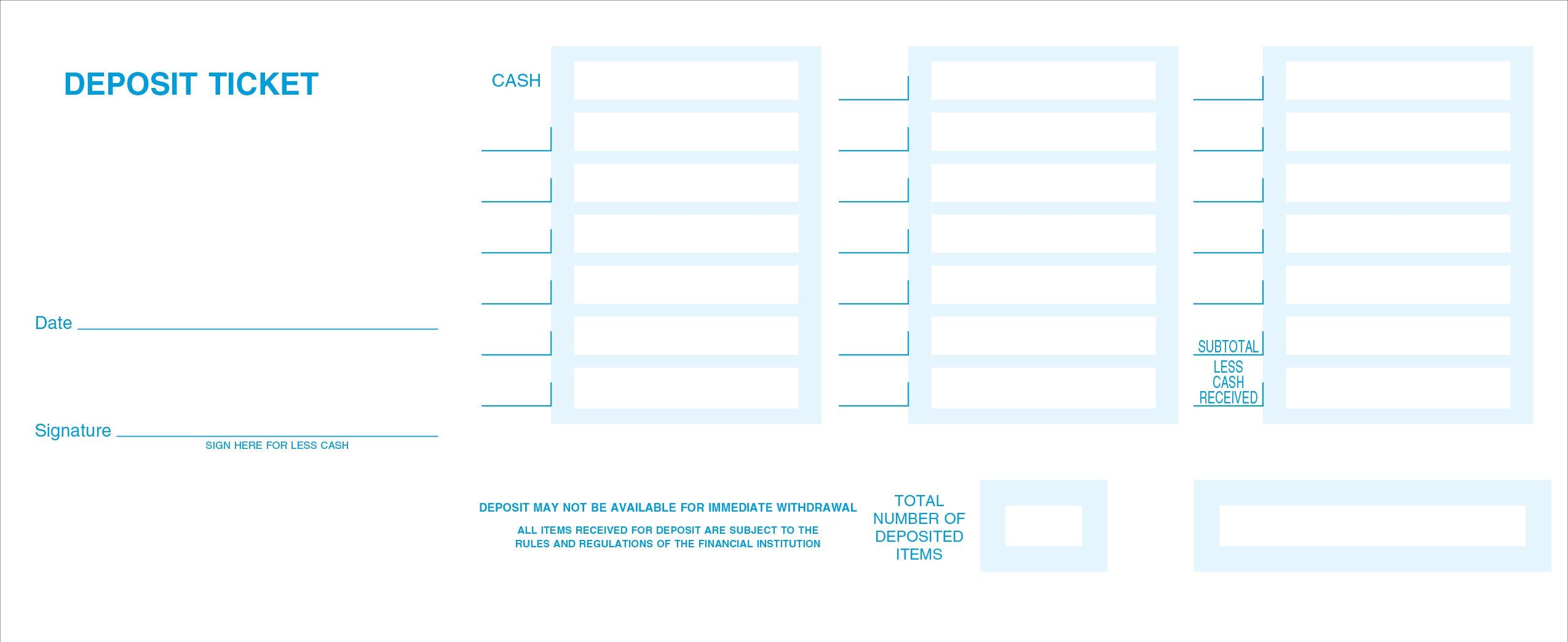 Deposit Slip Template For Quickbooks