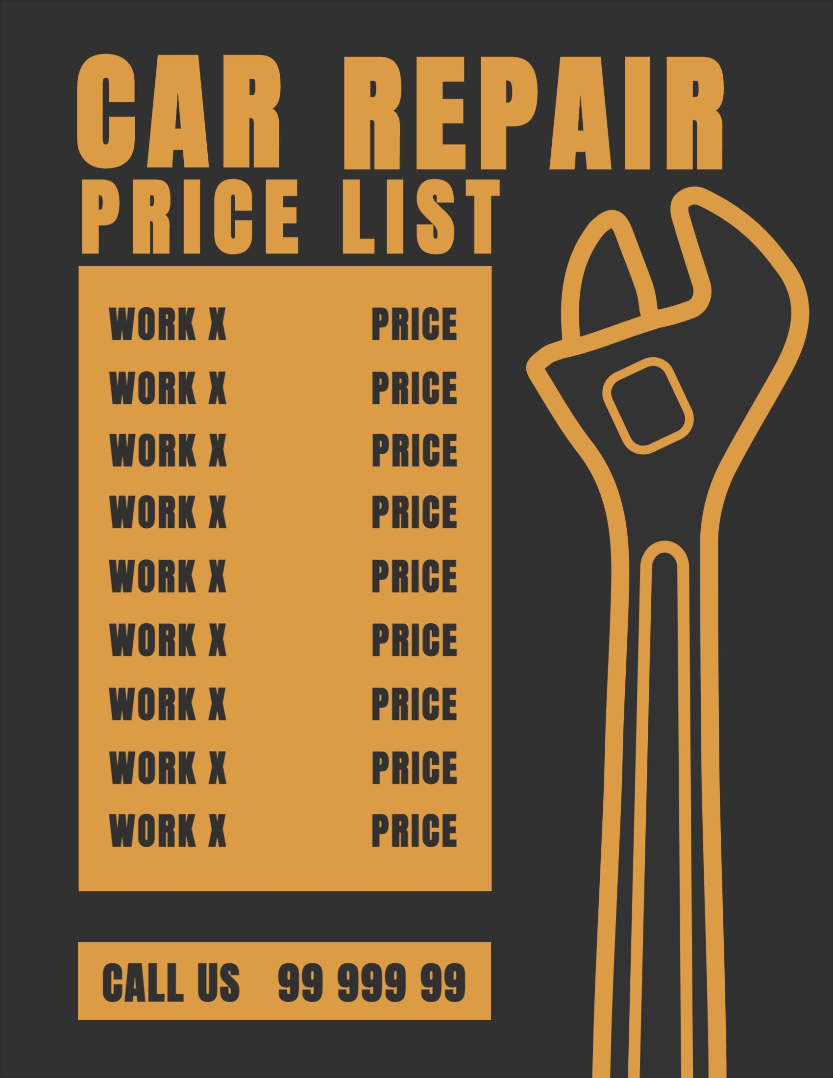 Mechanic Price List Template