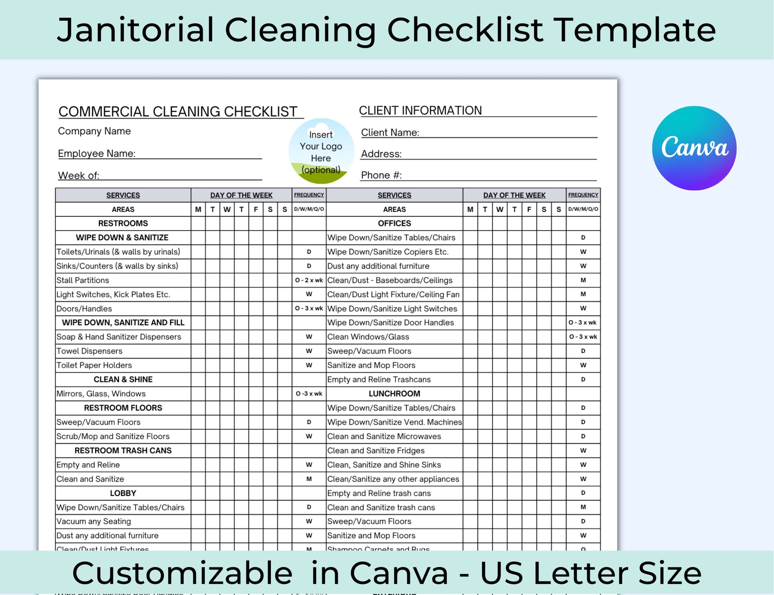 Checklist For Cleaning Service Janitorial Cleaning Checklist 