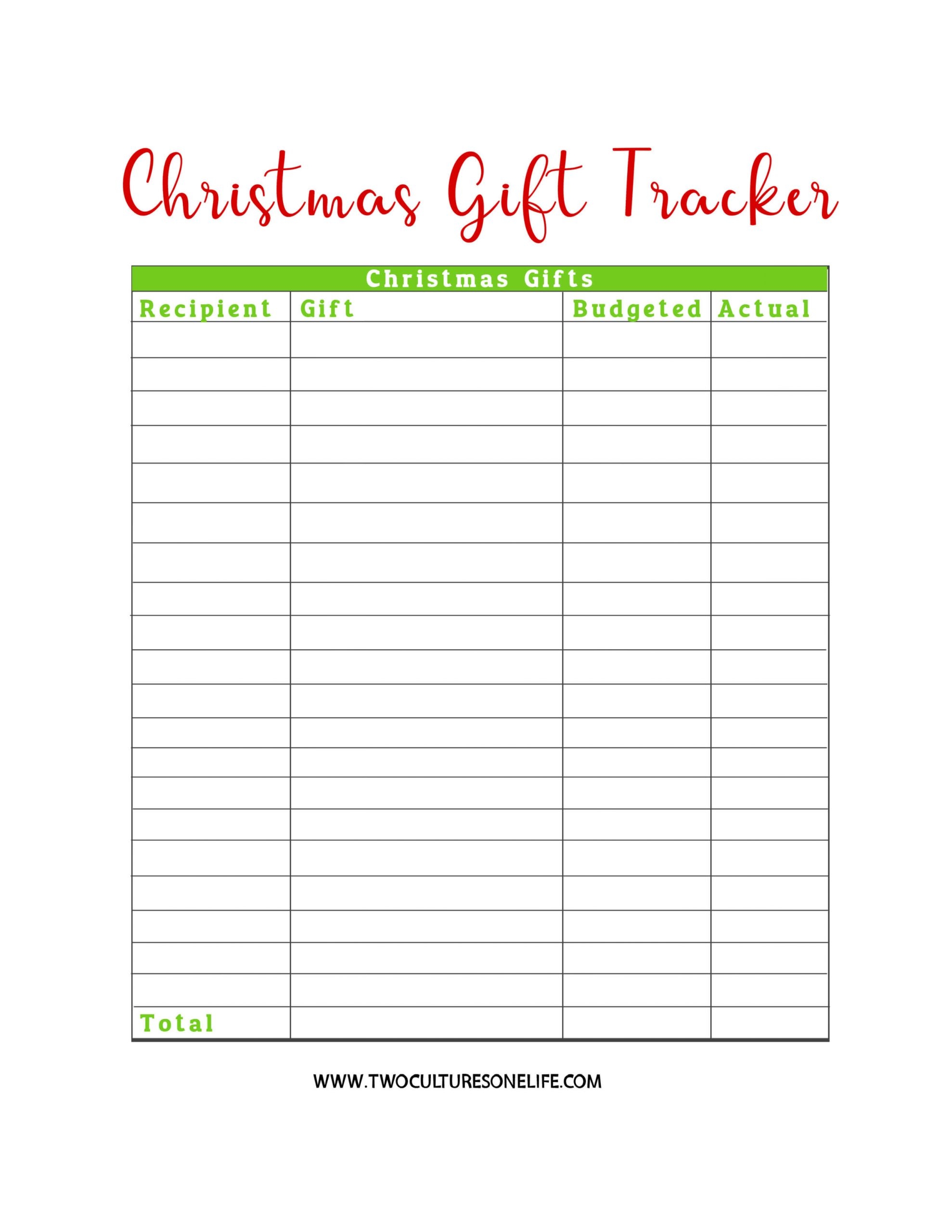 Christmas Gift List
