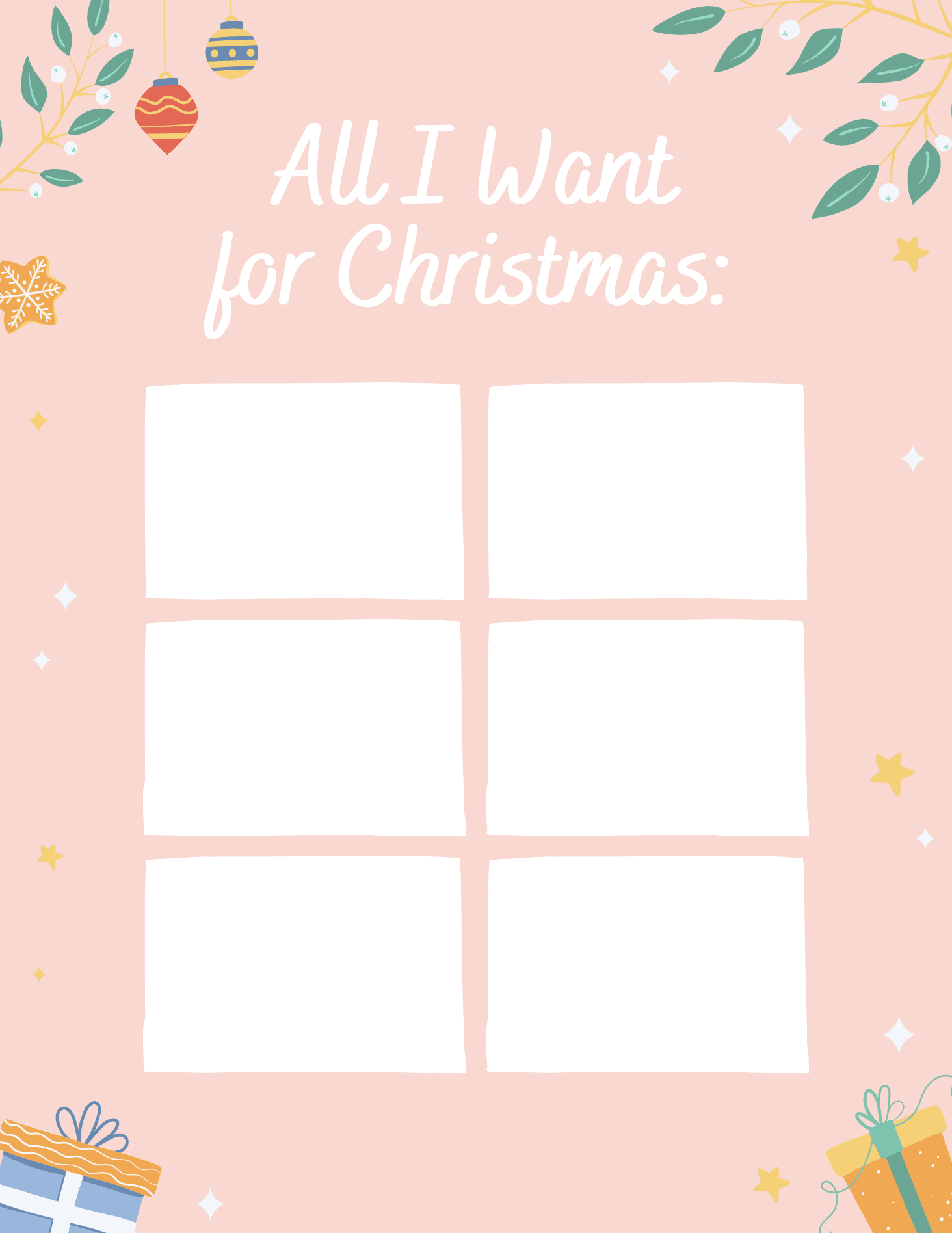 Christmas List Template Aesthetic