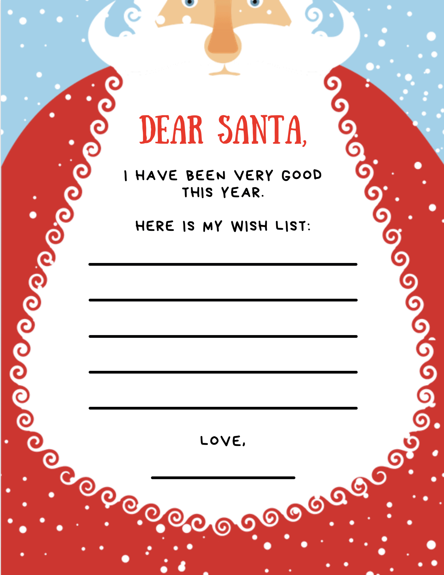 Childrens Christmas List Template