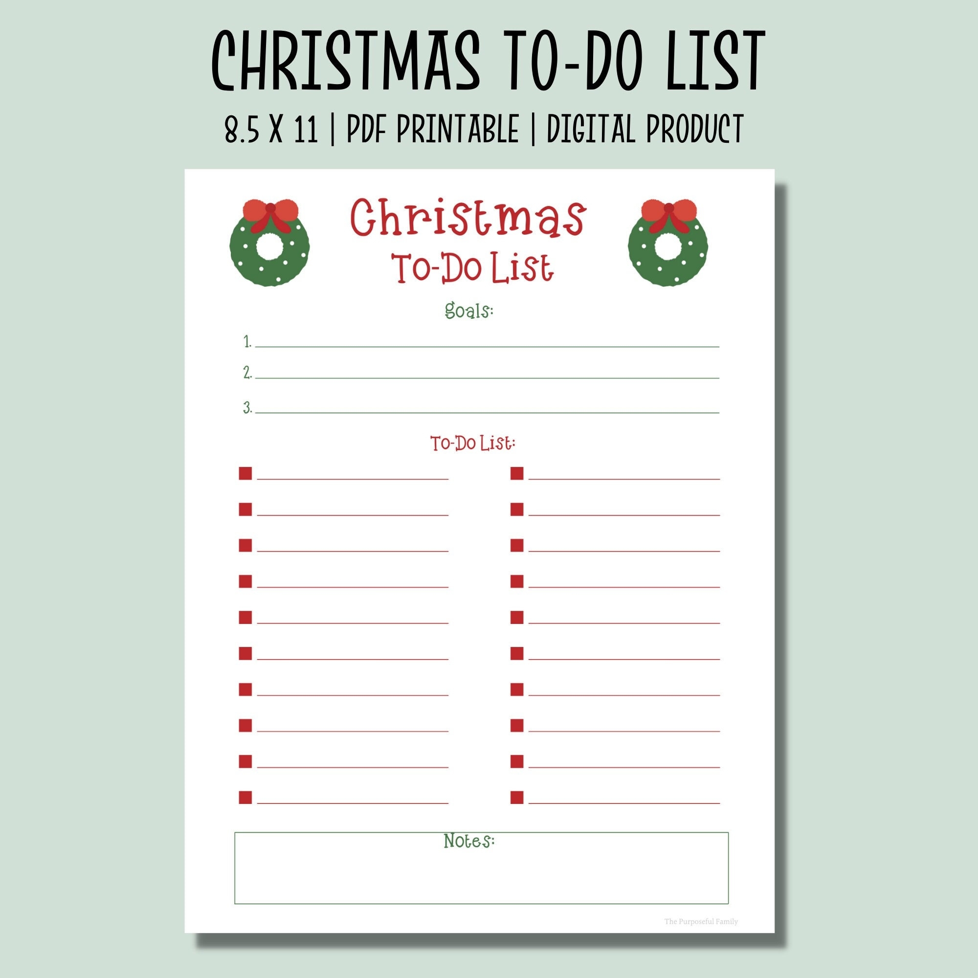 Christmas To Do List Template